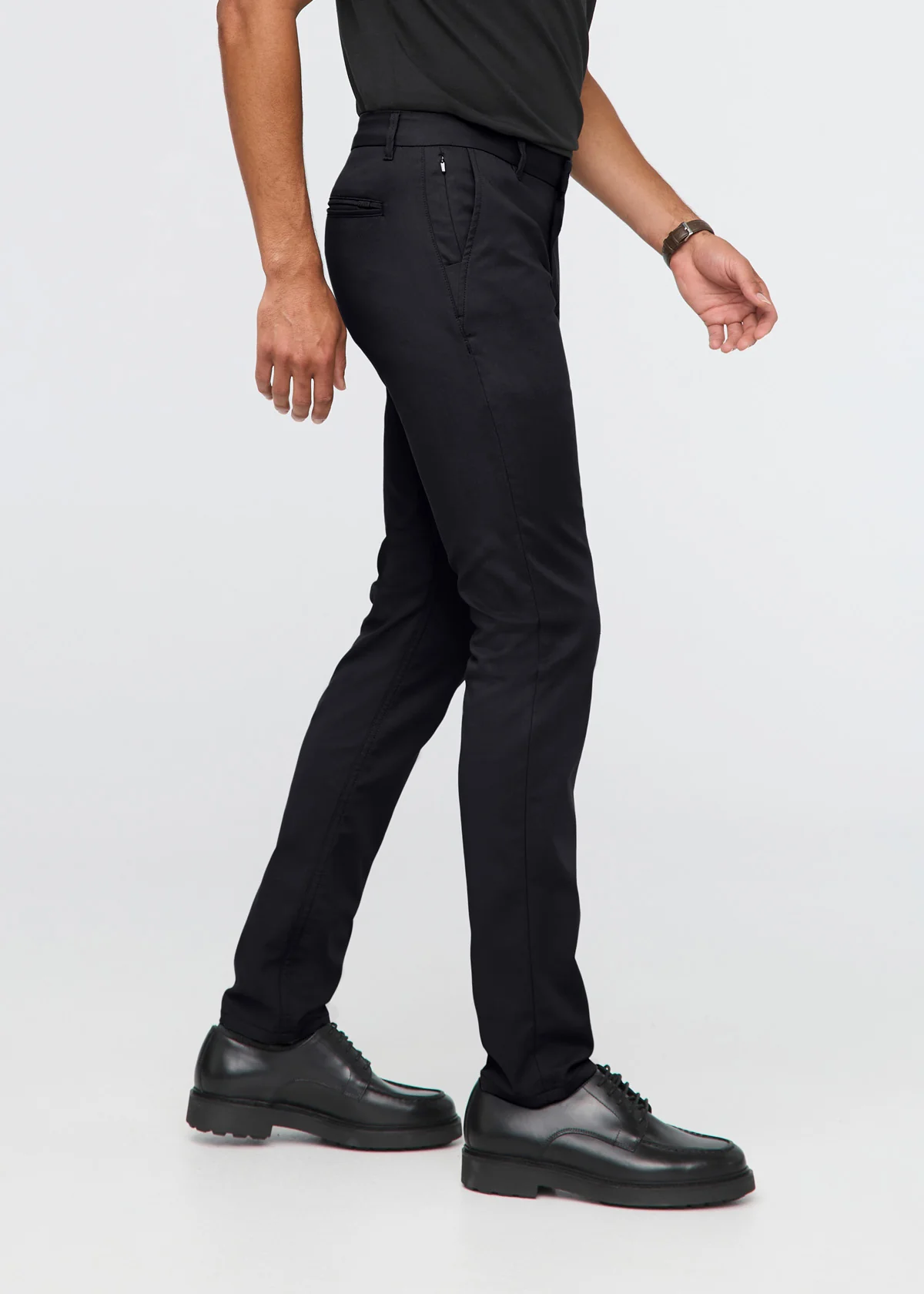 NuStretch Slim Straight Trouser - Black - Image 3