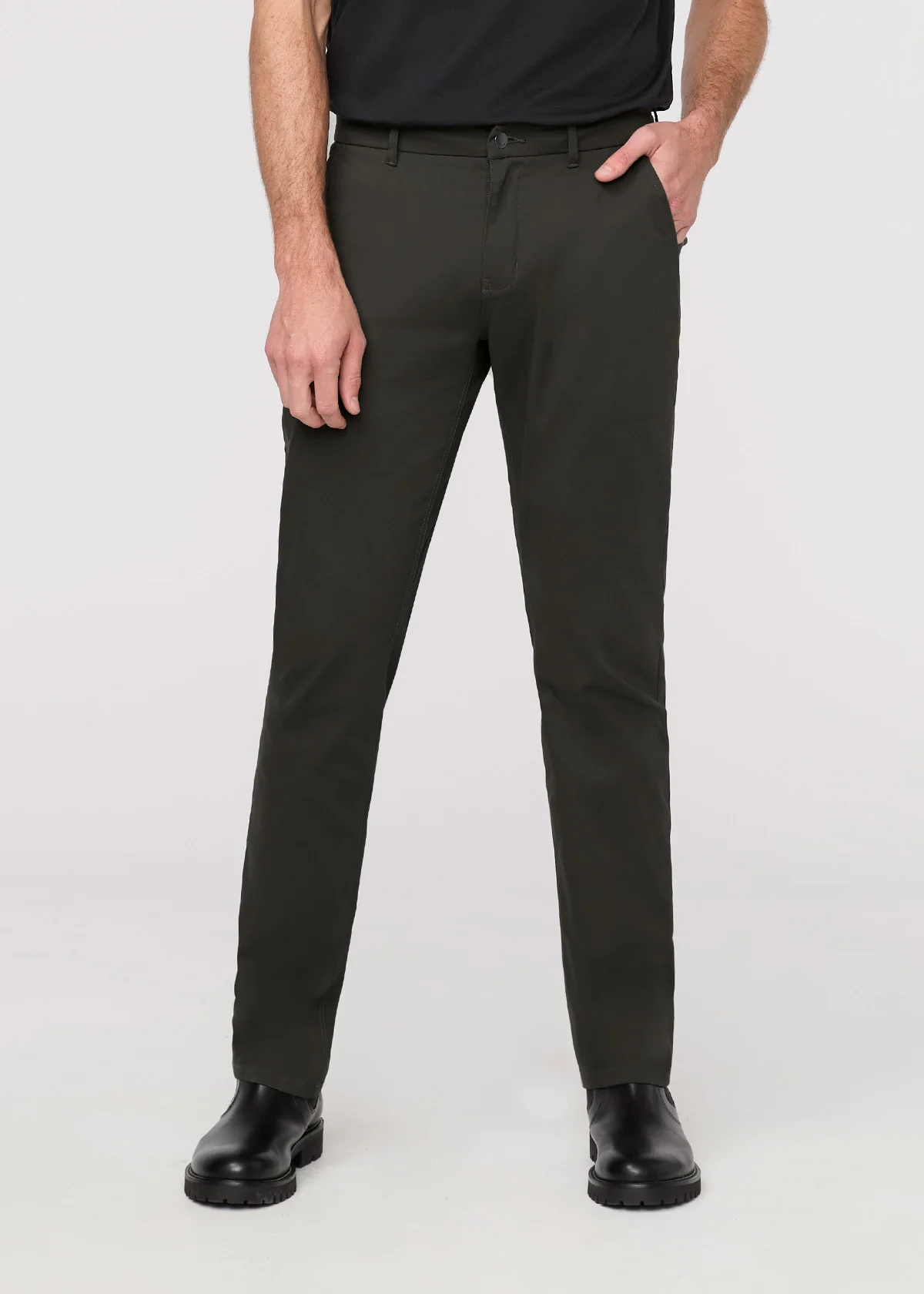 NuStretch Slim Straight Trouser - Evergreen - Image 2