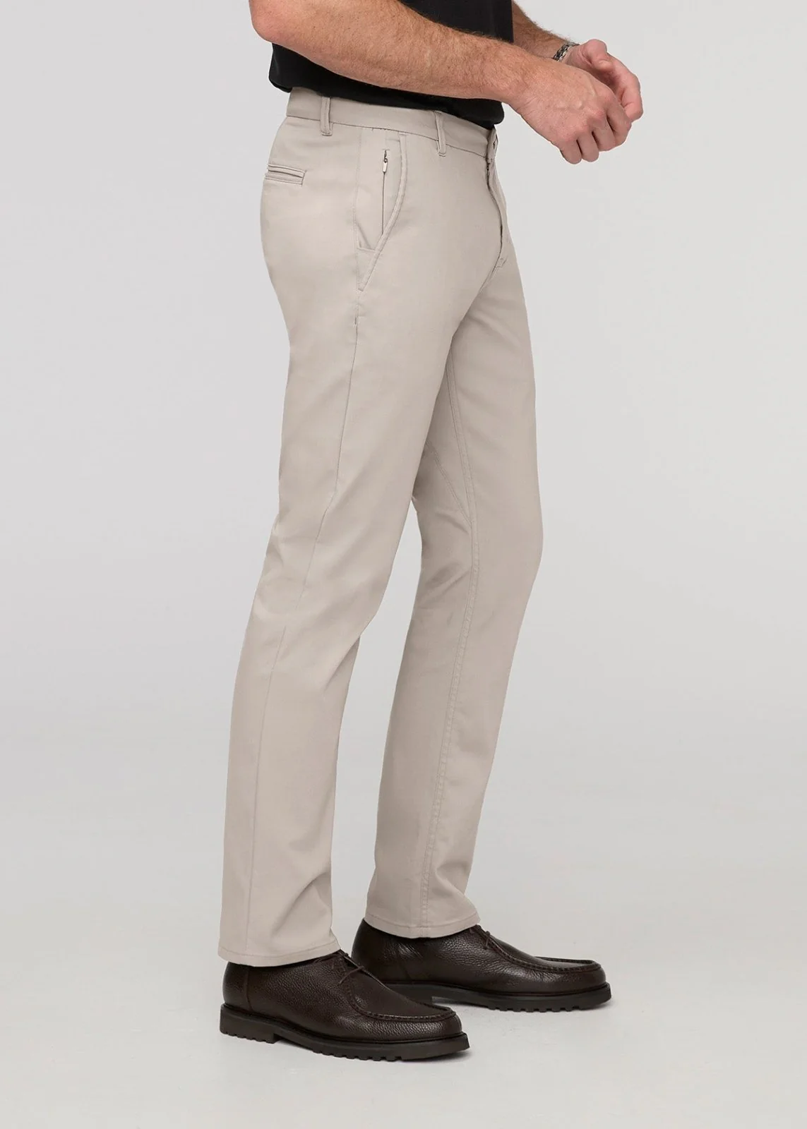 NuStretch Slim Straight Trouser - Stone - Image 3