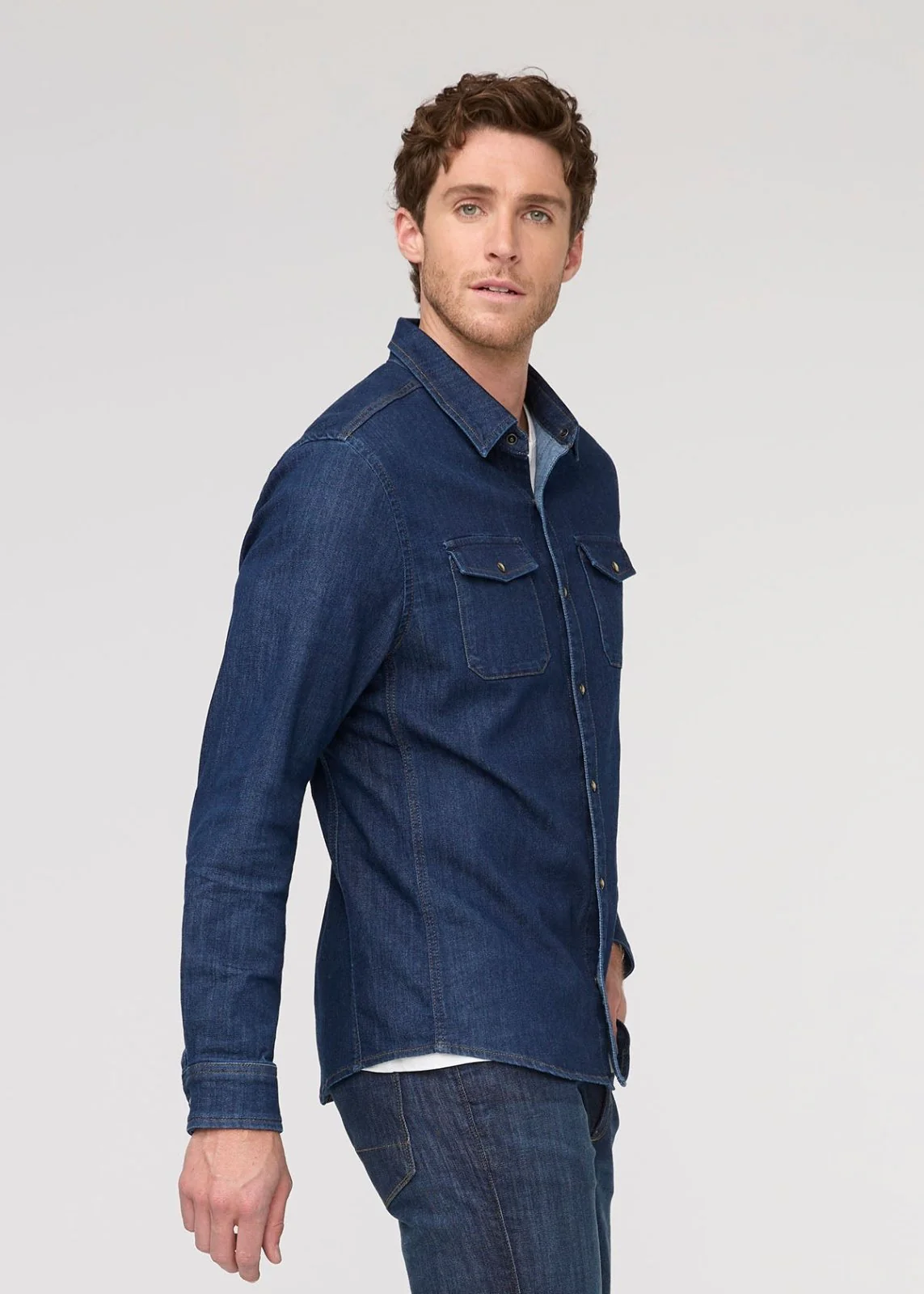 Performance Denim Lite Two-Pocket Shirt - Dark Stone - Image 3