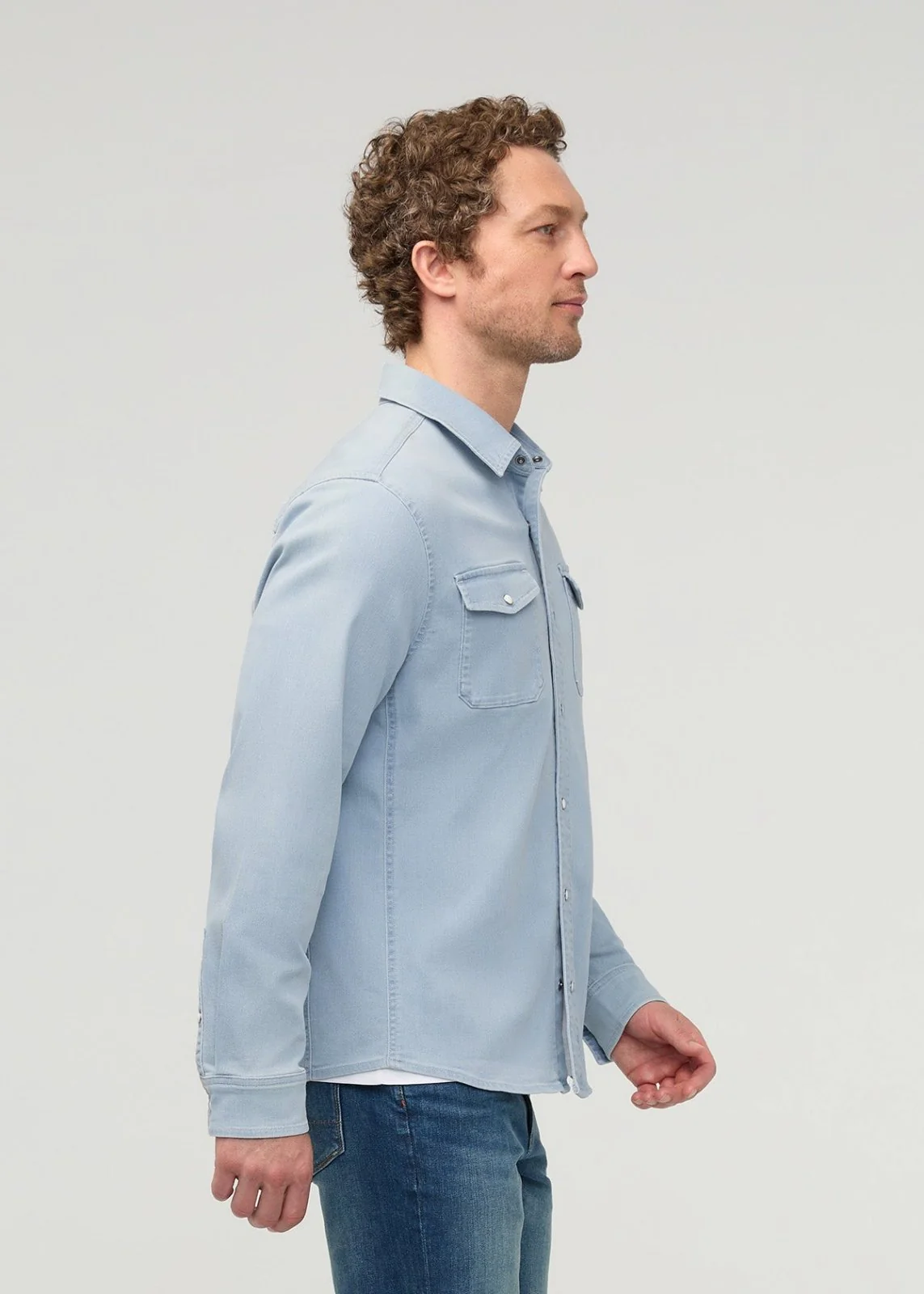 Performance Denim Lite Two-Pocket Shirt - Dune Blue - Image 3