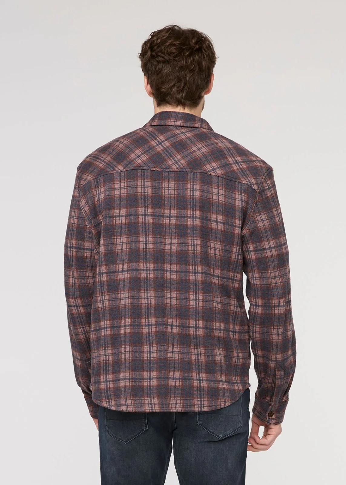 Performance Flannel Button Down - Heather Mauve Plaid - Image 5