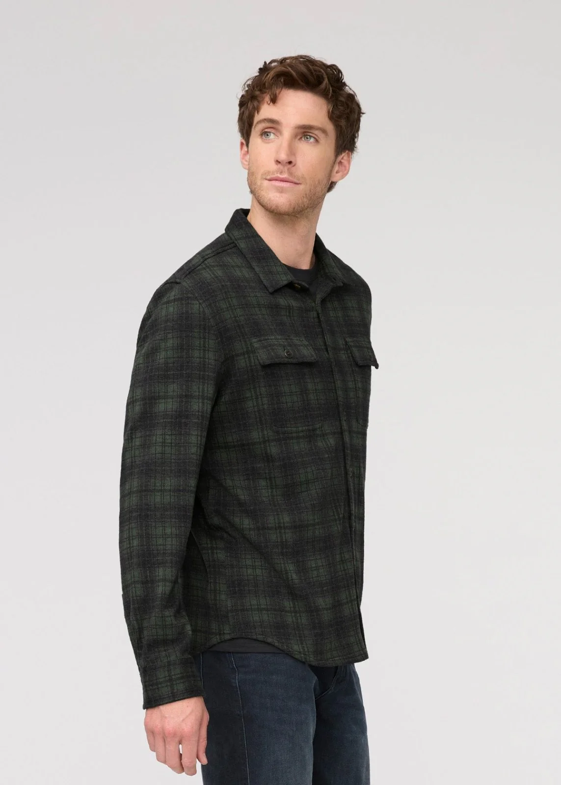 Performance Flannel Button Down - Heather Peat Plaid - Image 4