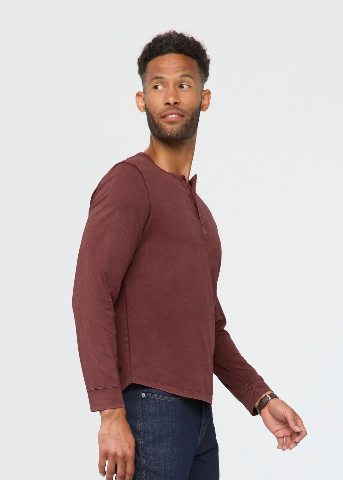 PurePima Vintage Henley - Washed Red Rock - Image 3