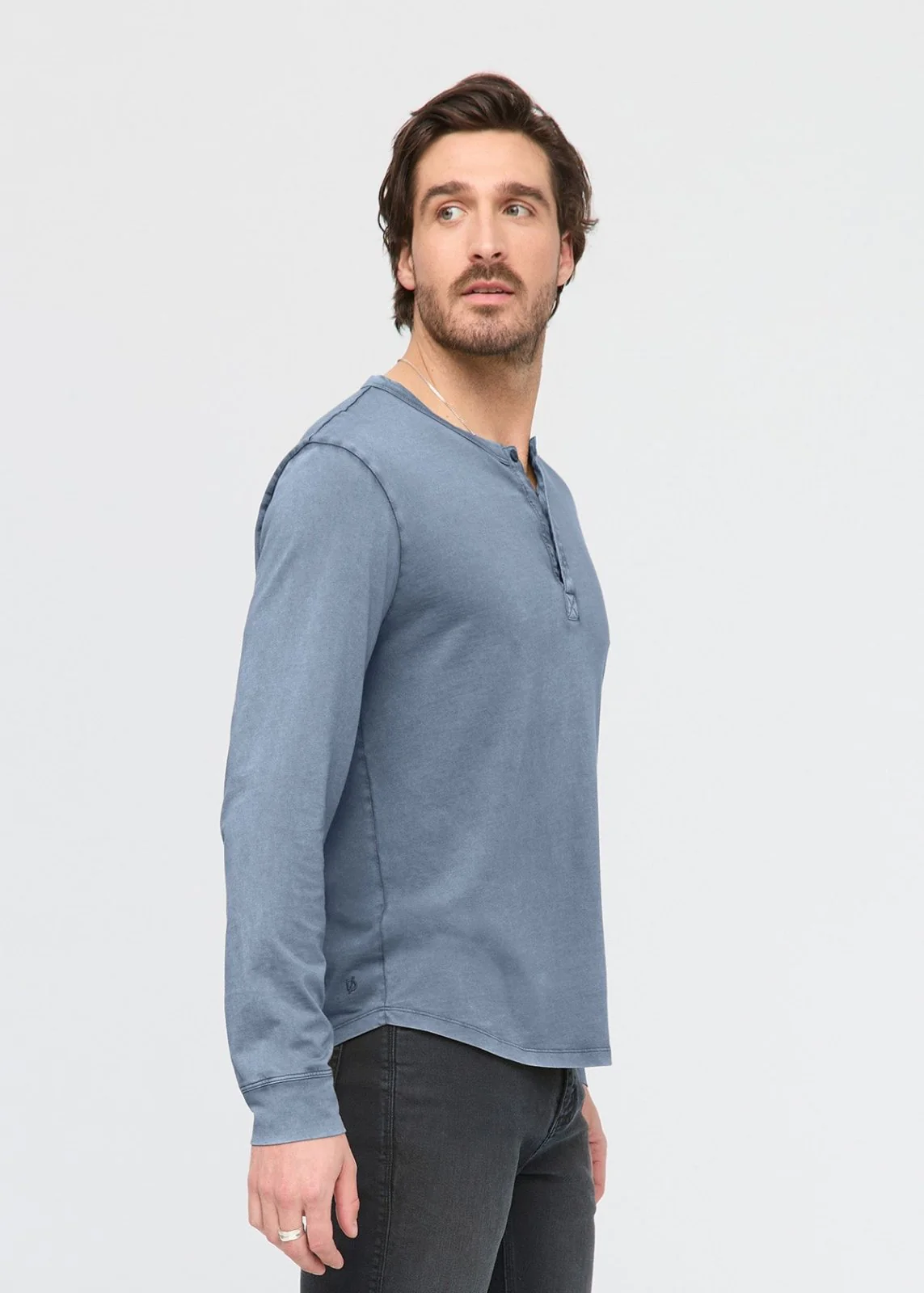 PurePima Vintage Henley - Washed Stone Blue - Image 3