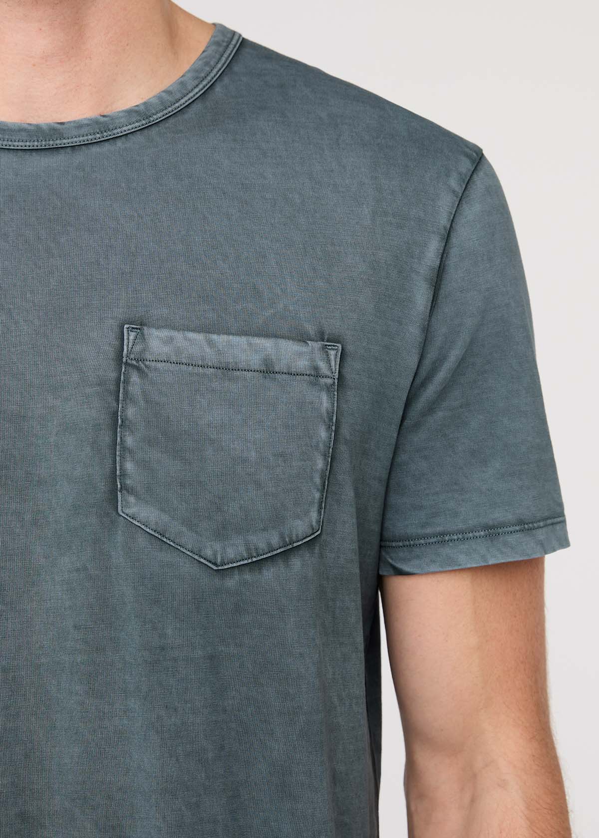 PurePima Vintage Pocket Tee - Washed Blue Spruce - Image 6