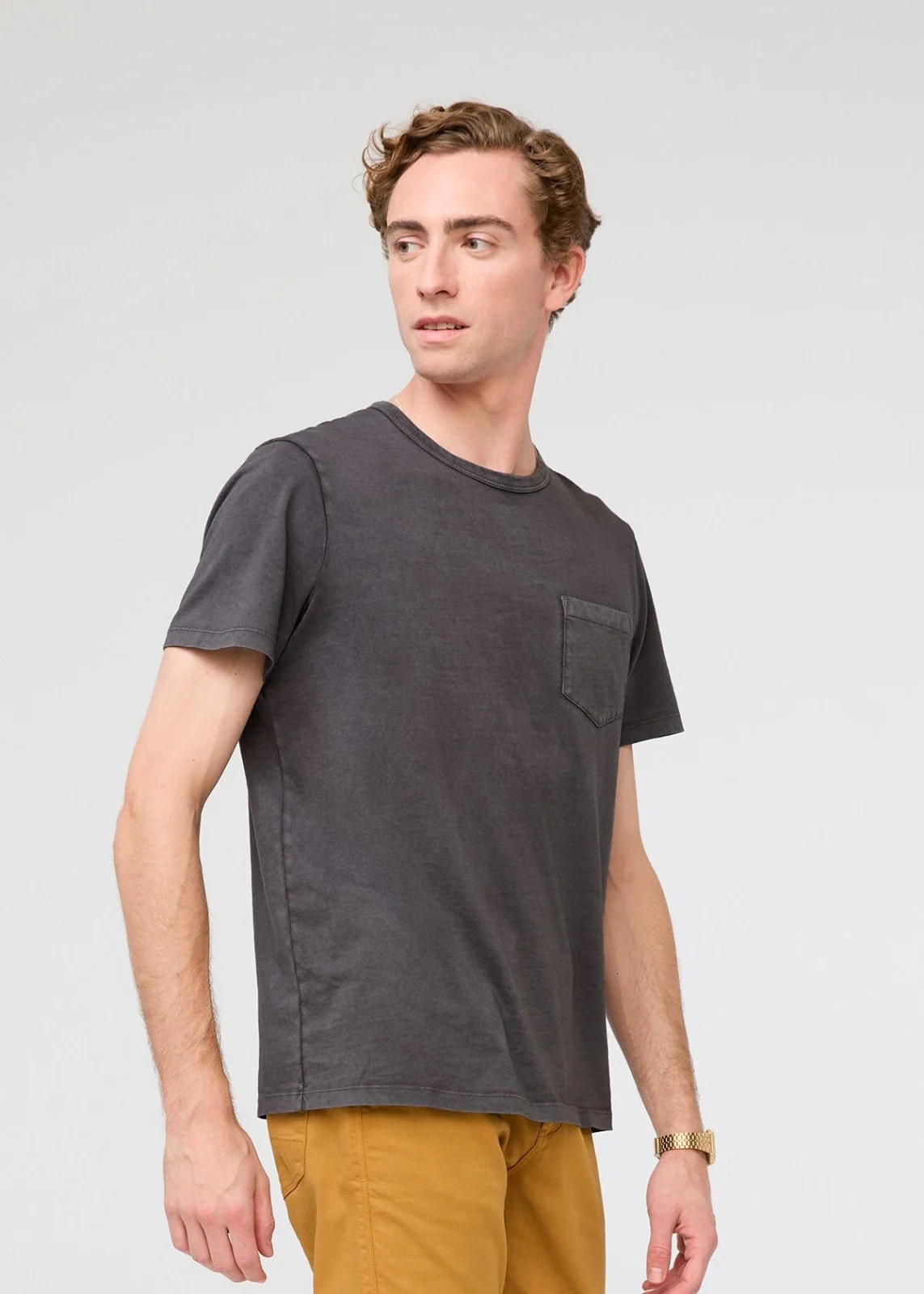 PurePima Vintage Pocket Tee - Washed Grey - Image 3