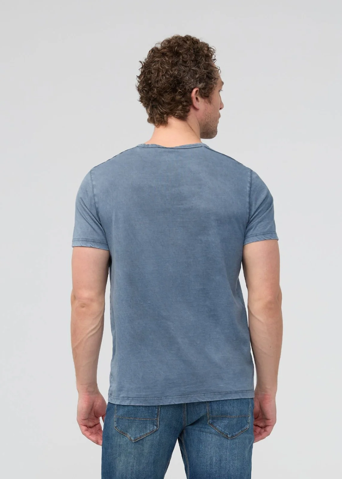 PurePima Vintage Pocket Tee - Washed Stone Blue - Image 4