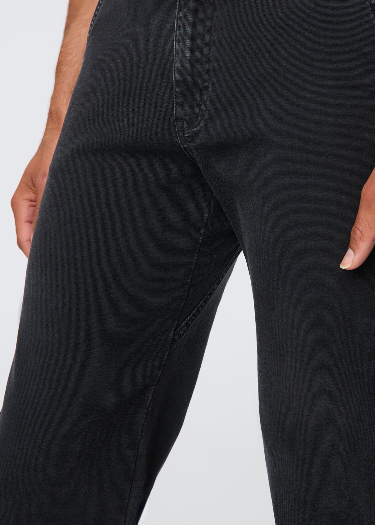 Stretch Canvas Relaxed Straight Chino - Black - Image 7