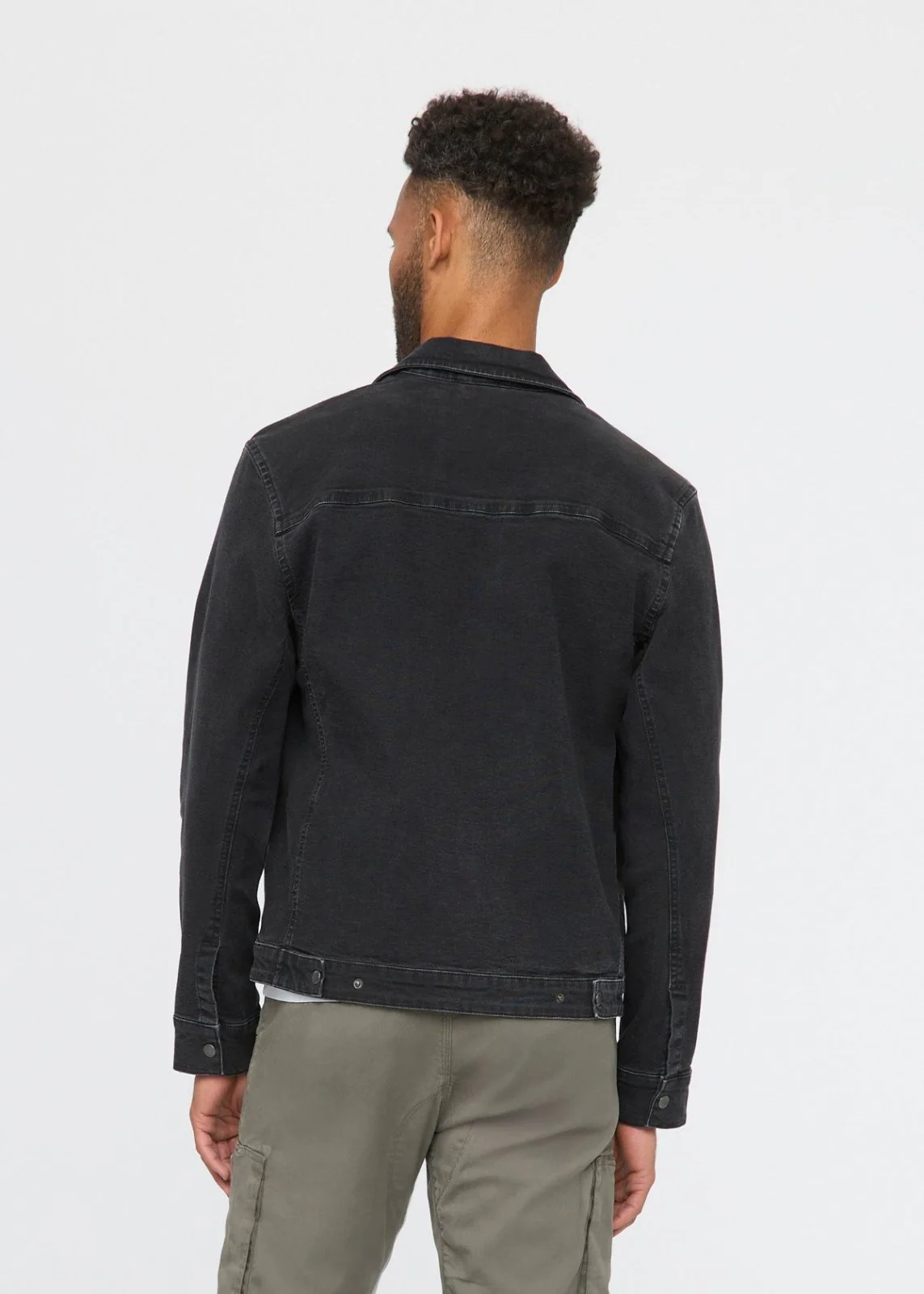 Stretch Canvas Utility Jacket - Black - Image 4