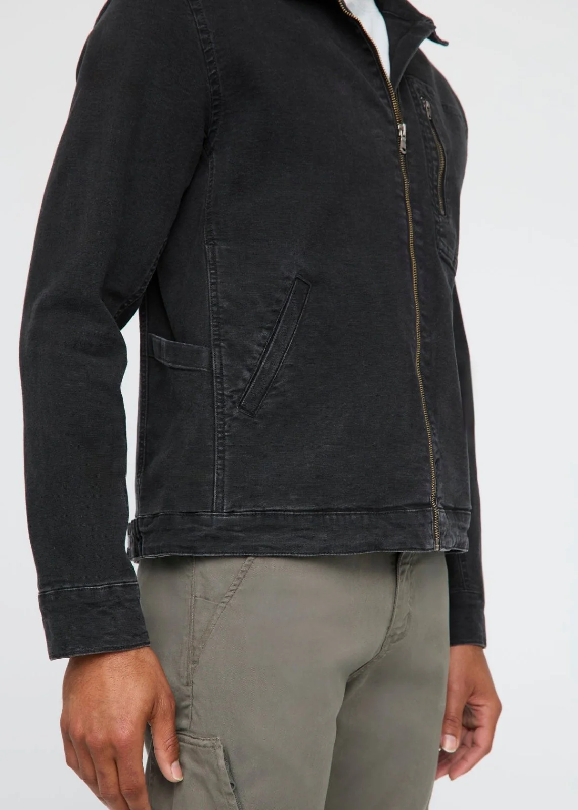 Stretch Canvas Utility Jacket - Black - Image 8
