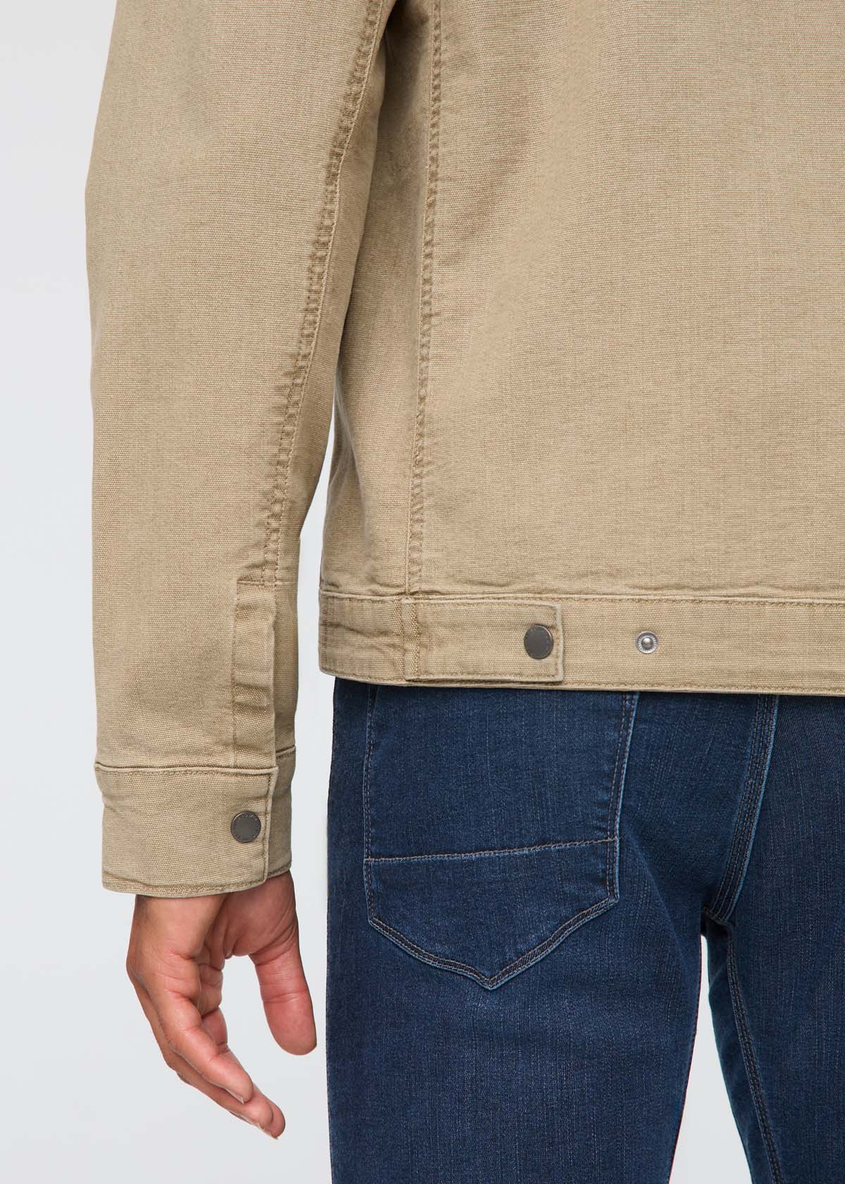 Stretch Canvas Utility Jacket - Tan - Image 6