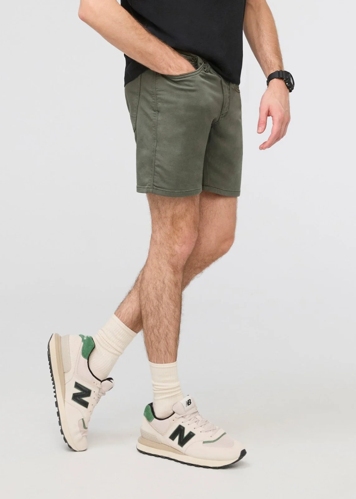 No Sweat Short Slim - Moss - Image 3
