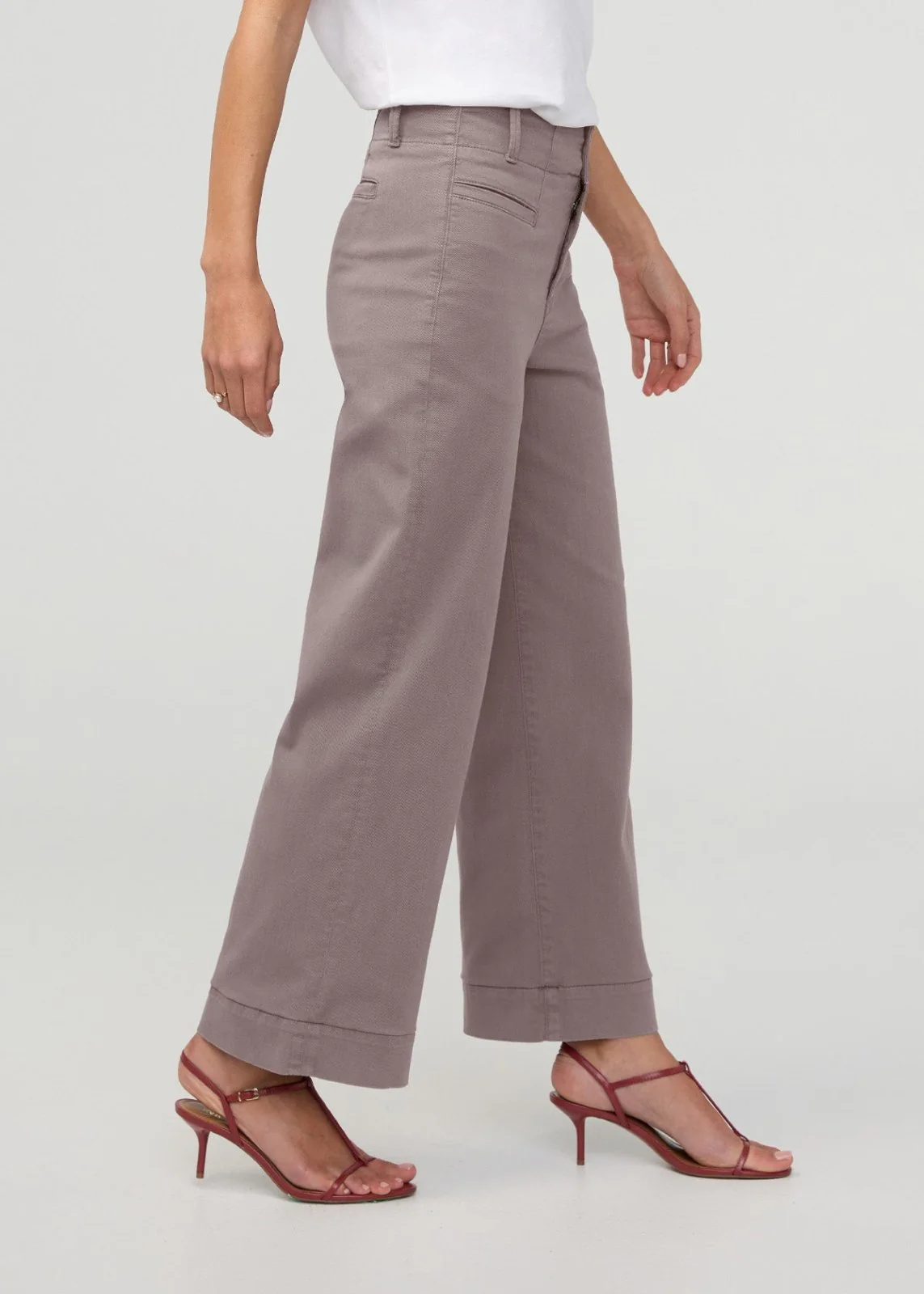 FlexTwill High Rise Trouser - Hazy Mauve - Image 3