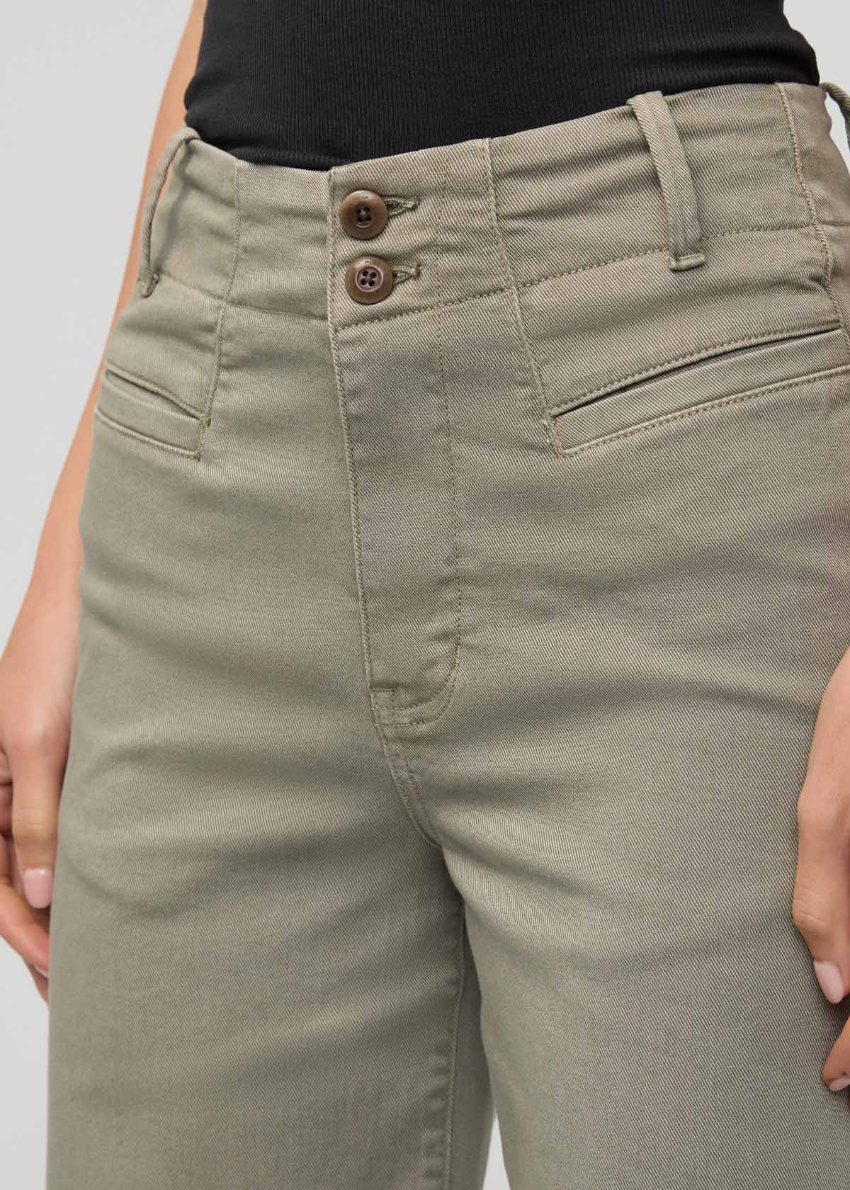 FlexTwill High Rise Trouser - Light Olive - Image 6