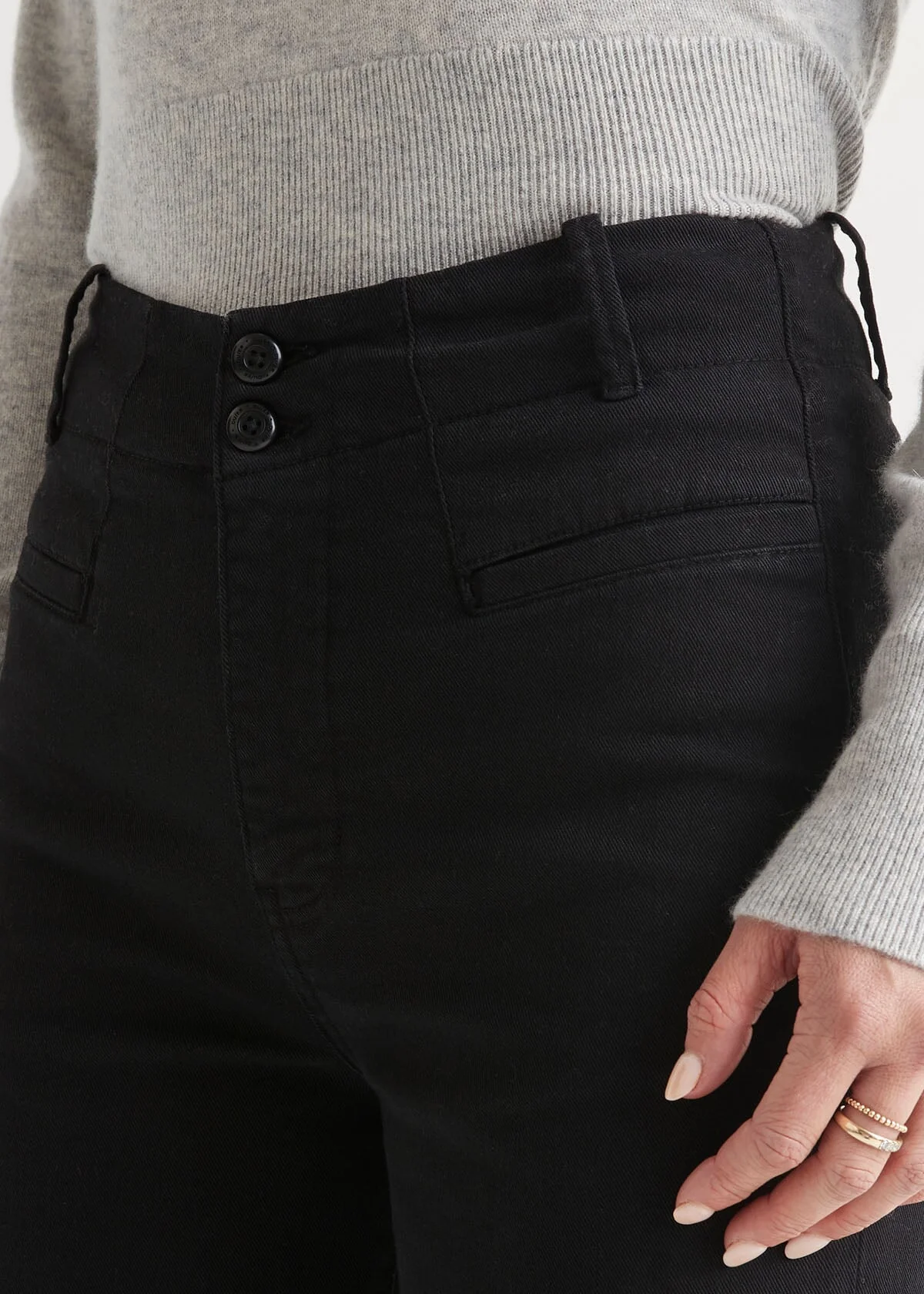 LuxTwill High Rise Trouser - Black - Image 7