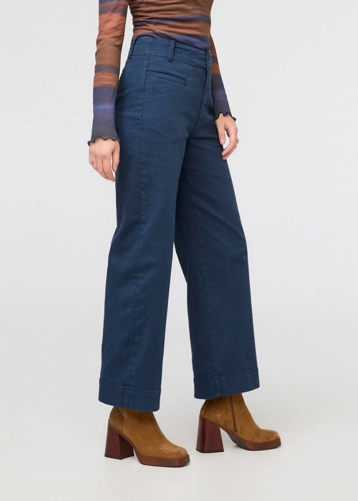 LuxTwill High Rise Trouser - Marine - Image 3