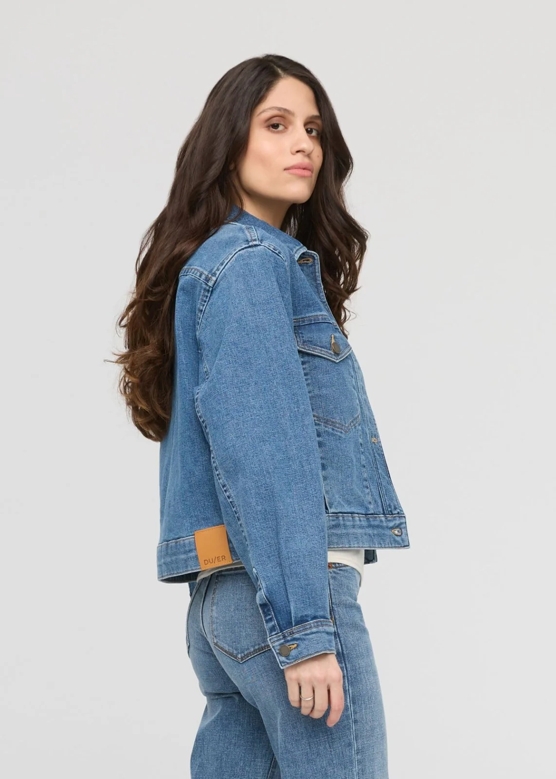 Midweight Denim Pleated Jacket - Vintage Wash - Image 3