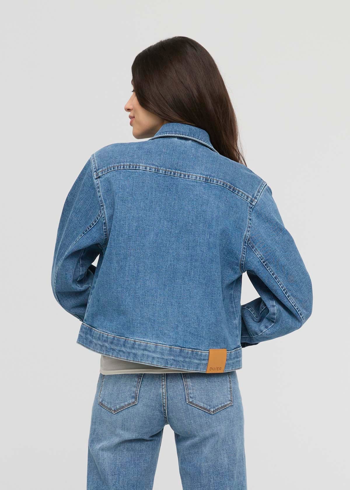 Midweight Denim Pleated Jacket - Vintage Wash - Image 4