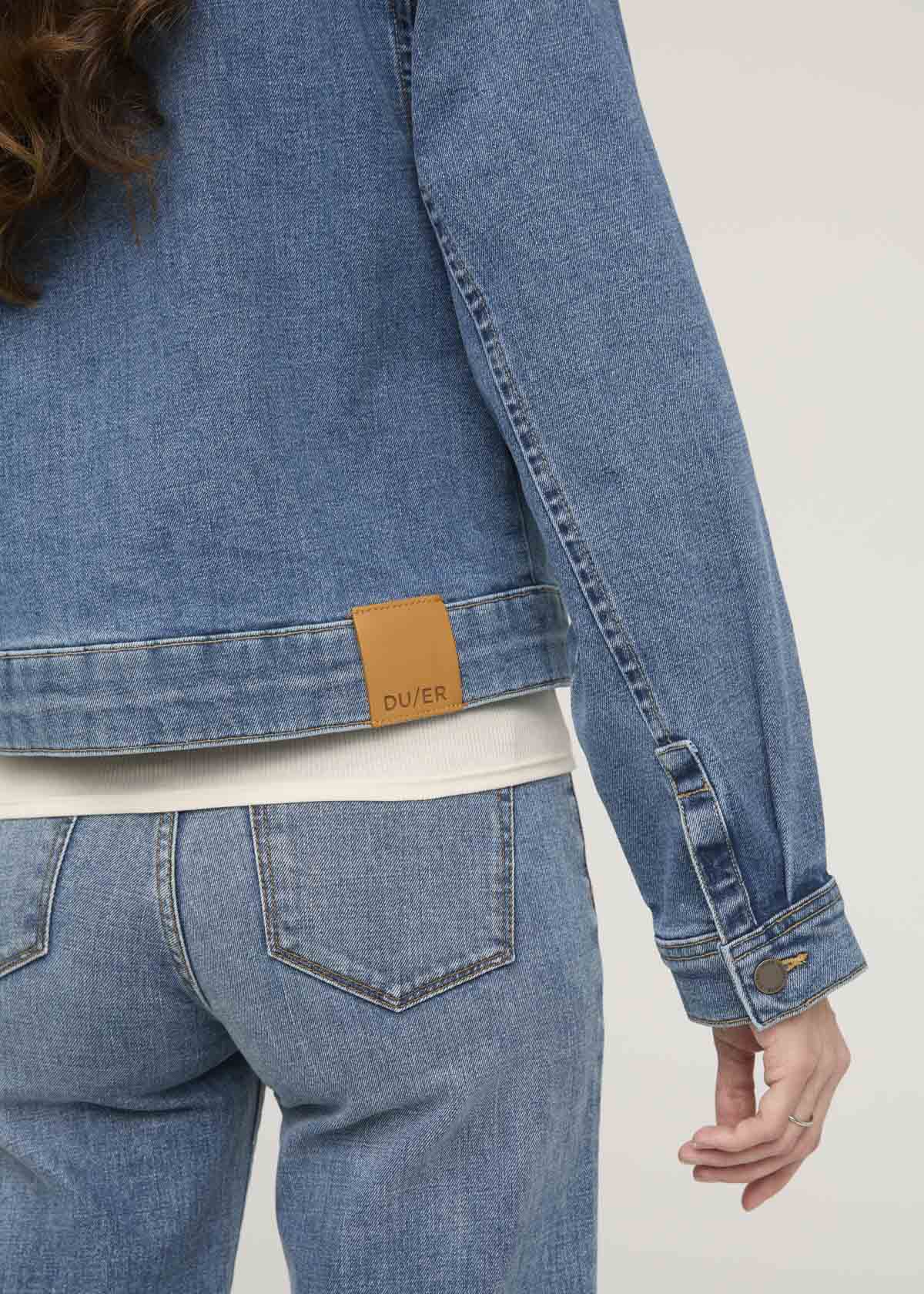 Midweight Denim Pleated Jacket - Vintage Wash - Image 6