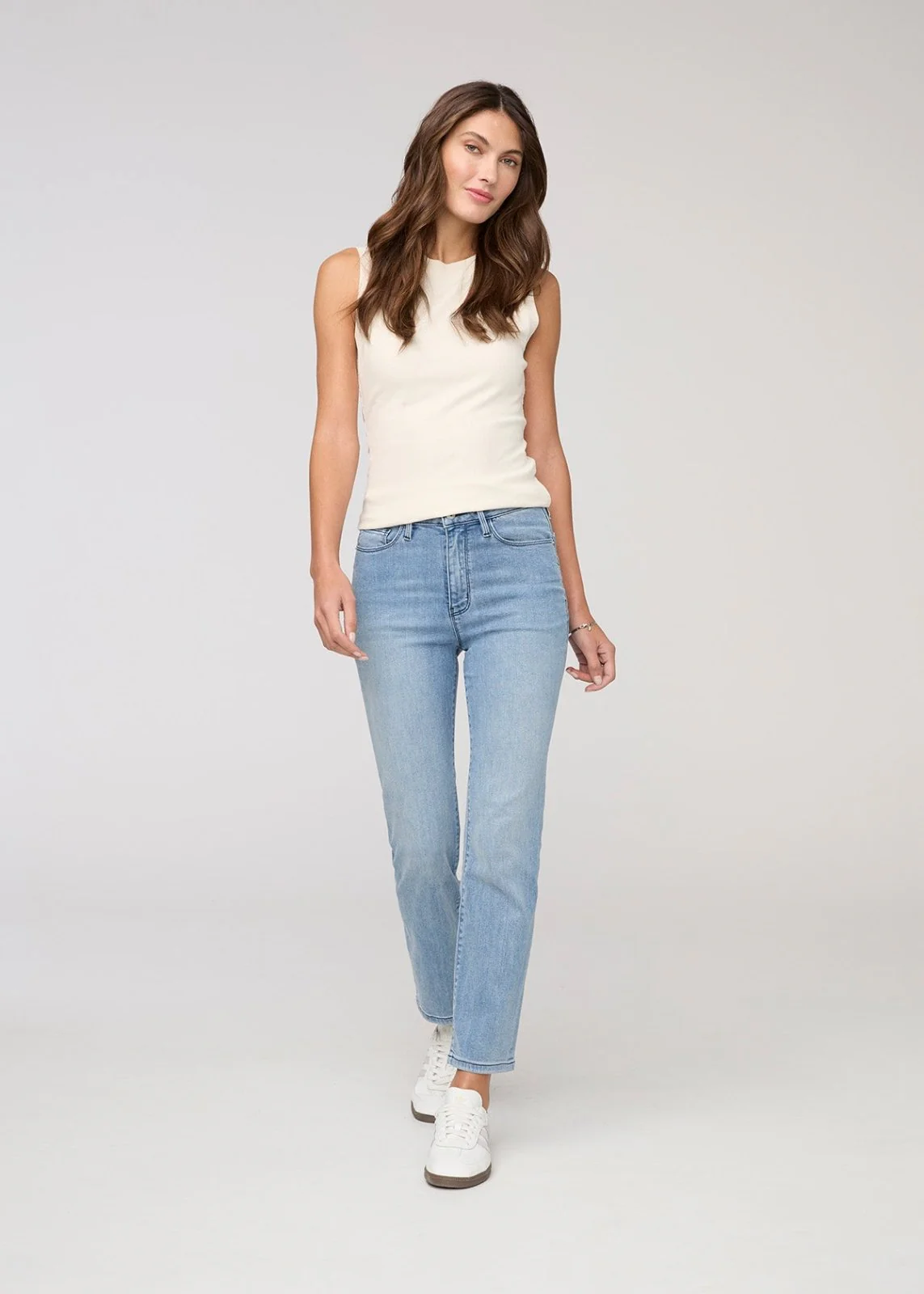 No Sweat Denim High Rise Slim Straight - Mystic Blue