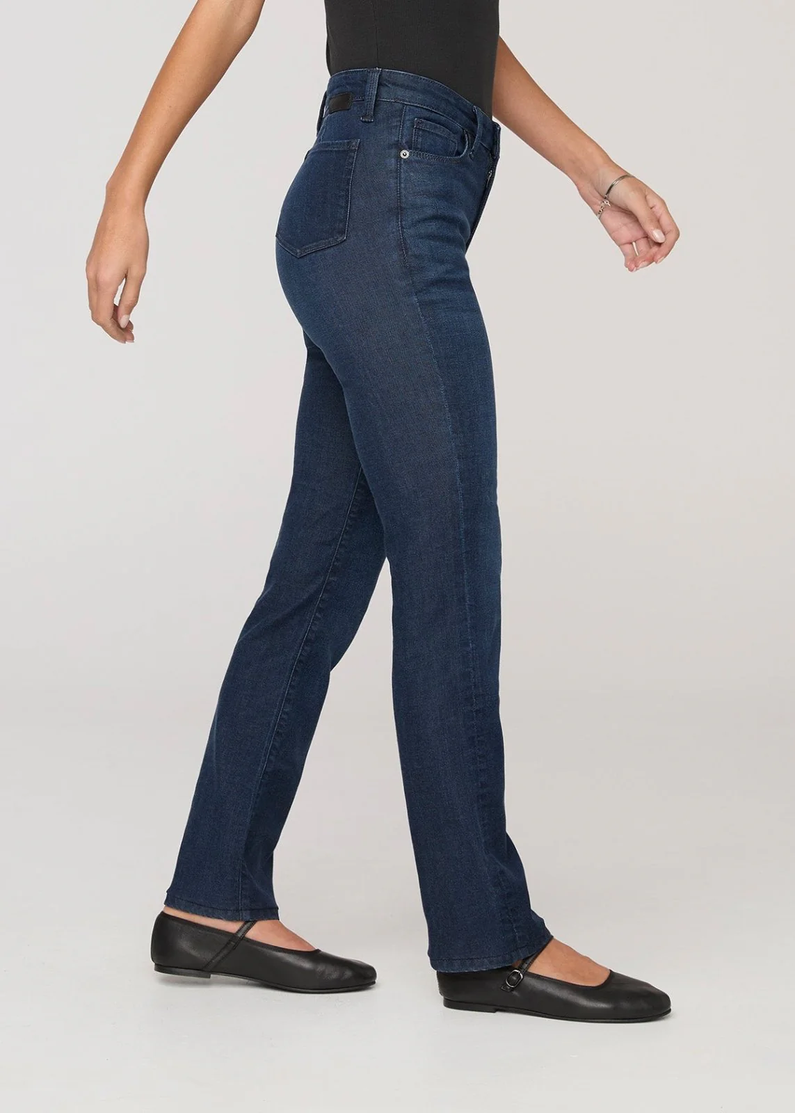 No Sweat Denim High Rise Slim Straight - Worn Rinse - Image 3