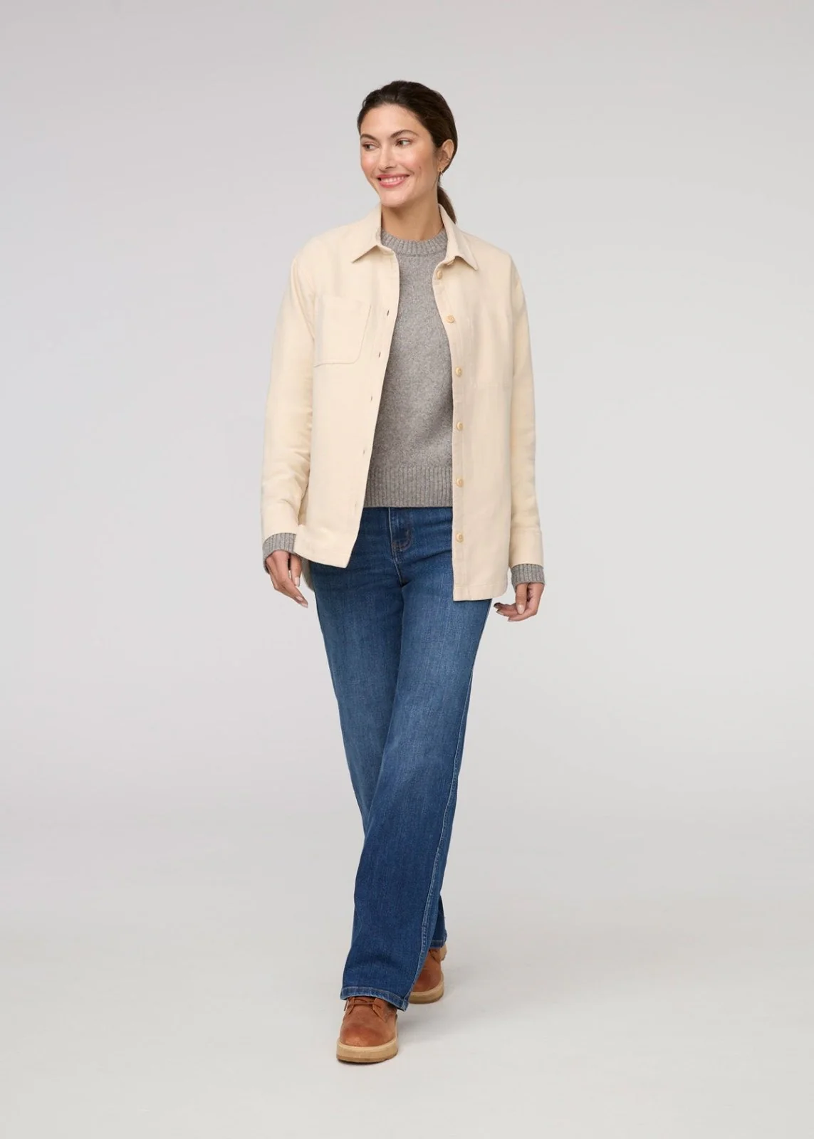 No Sweat Moleskin Overshirt - Bone - Image 2