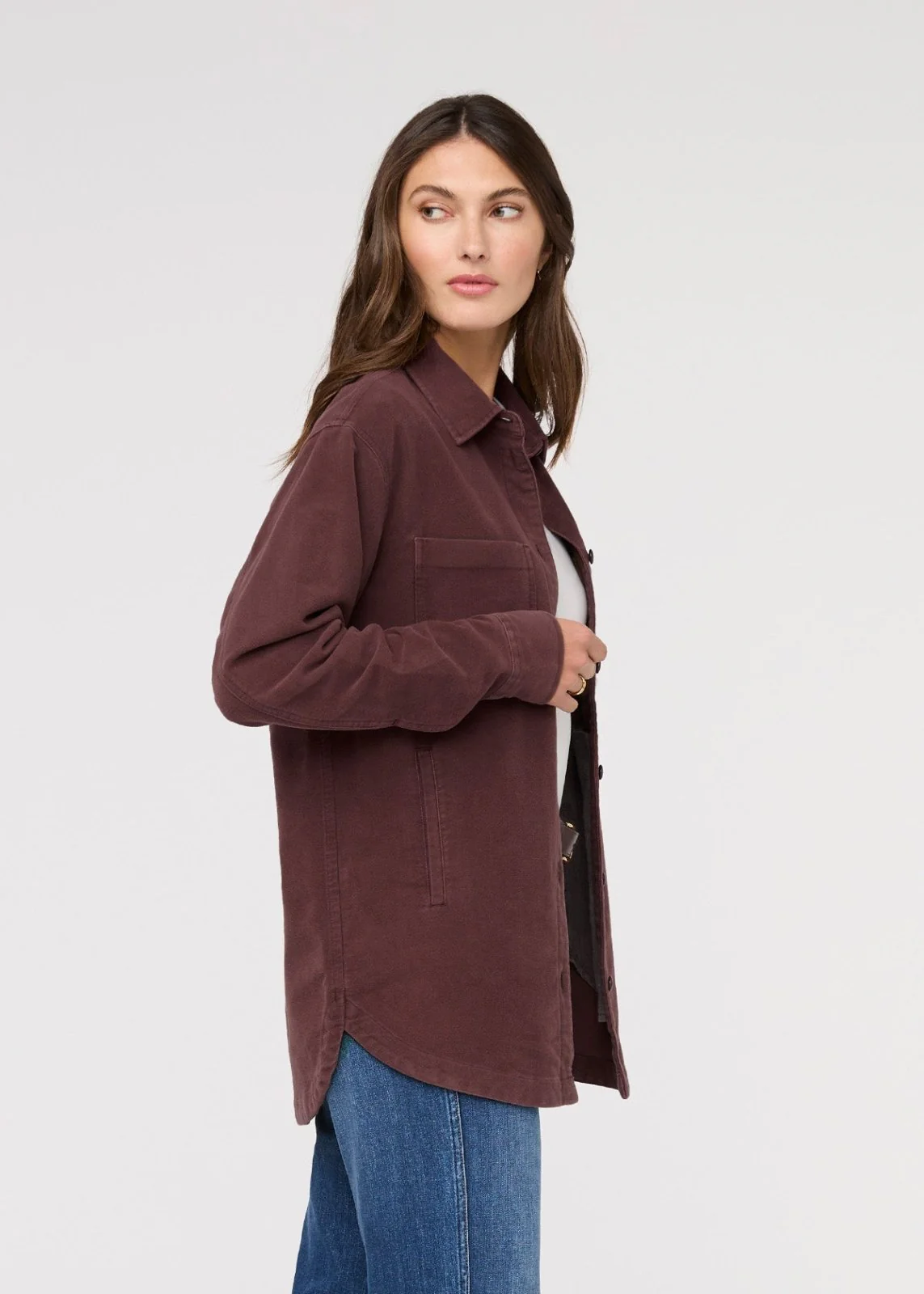 No Sweat Moleskin Overshirt - Rich Maroon - Image 3