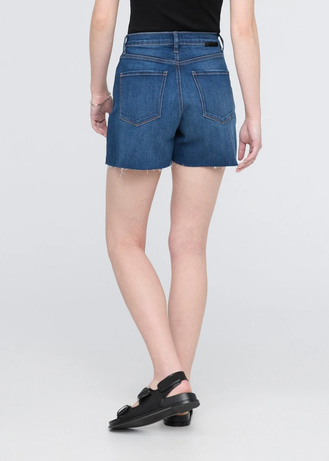 Performance Denim+ High Rise Relaxed Short - Medium Indigo - Image 4