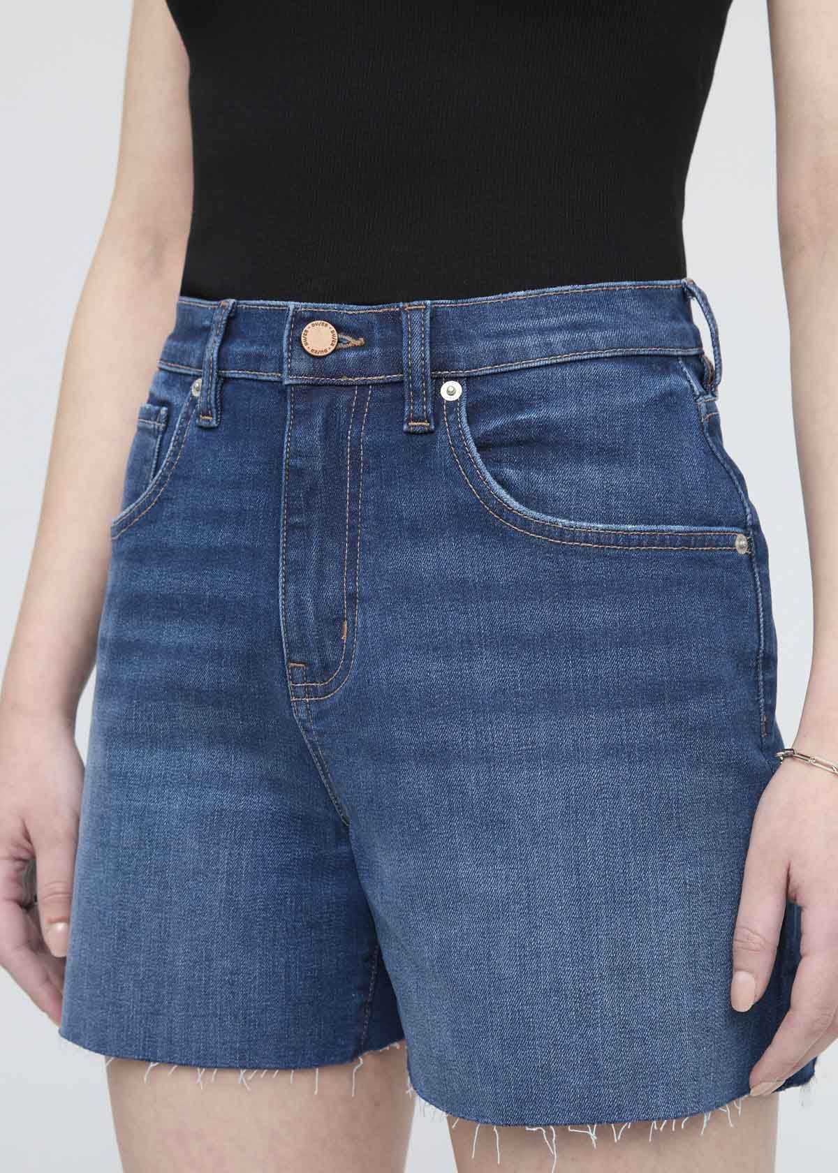 Performance Denim+ High Rise Relaxed Short - Medium Indigo - Image 6