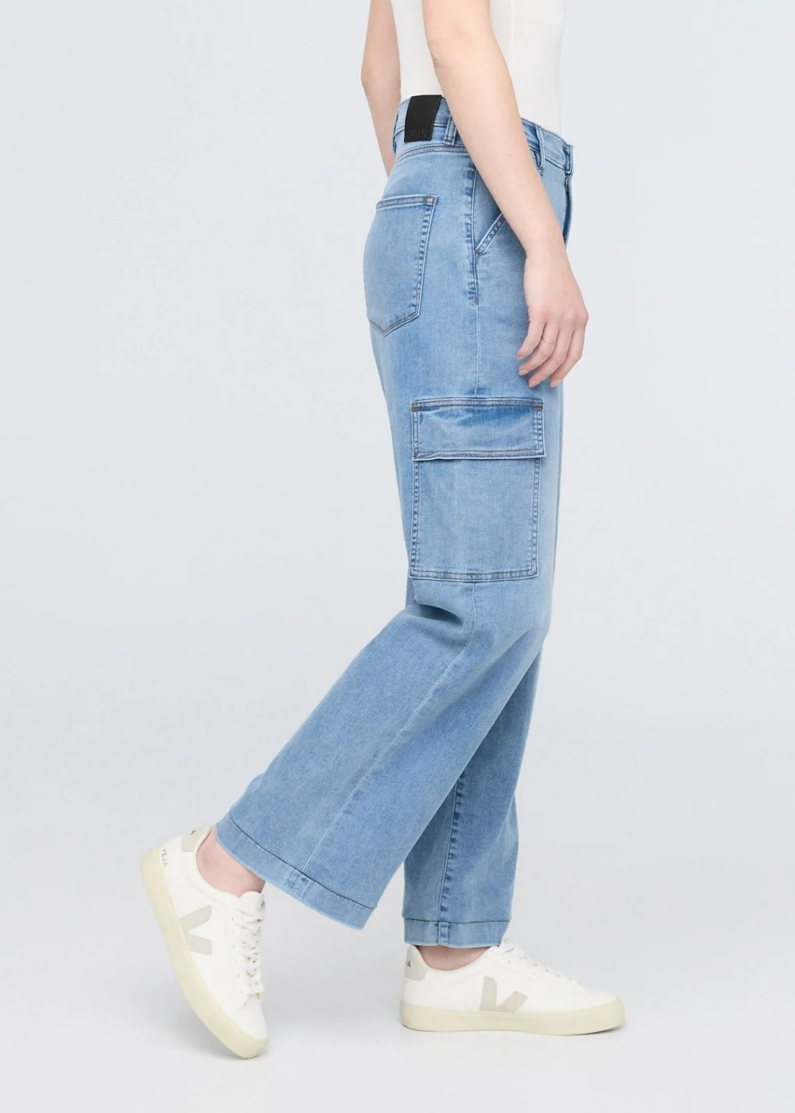 Performance Denim Lite High Rise Cargo - Pacific - Image 3