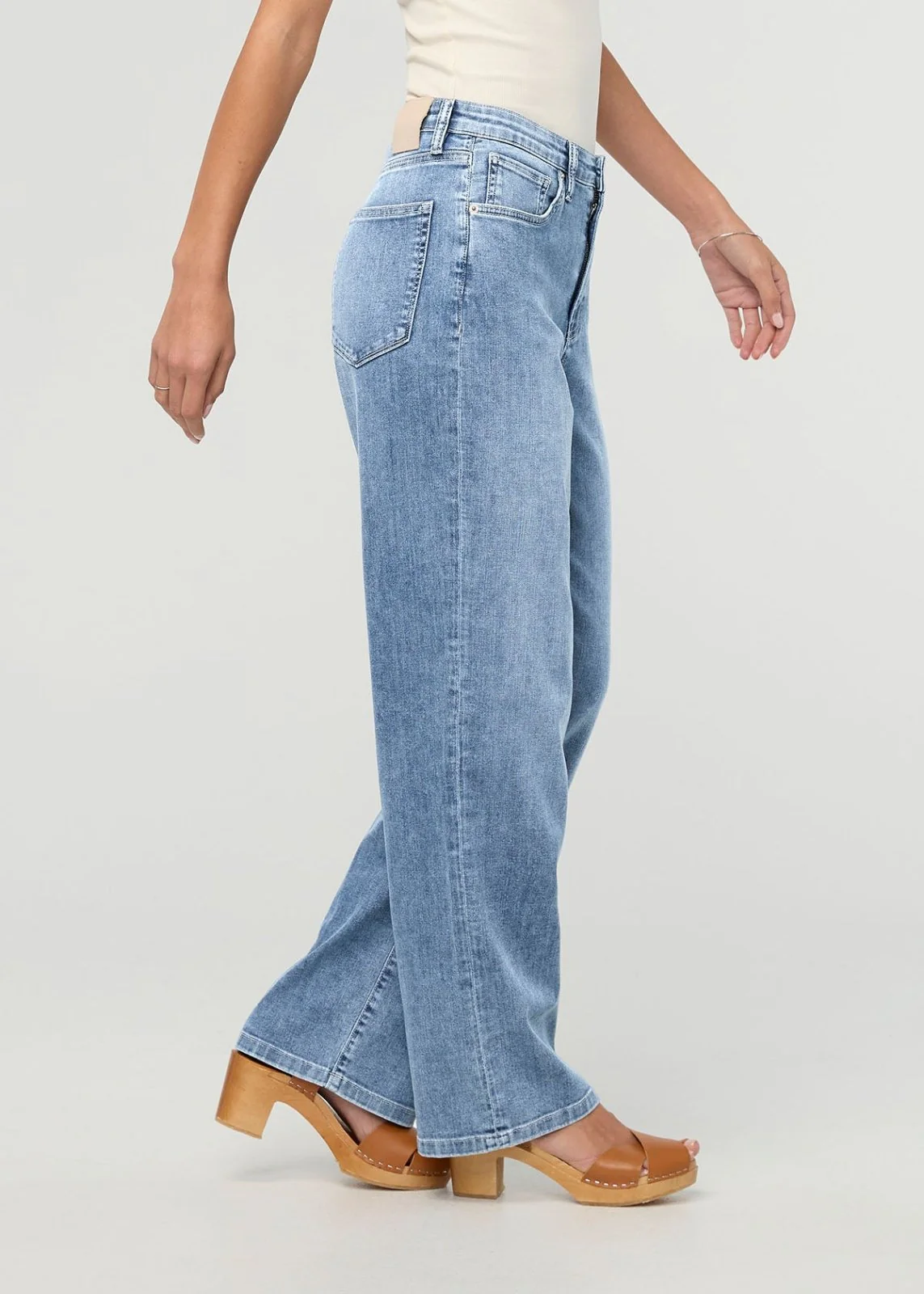 Performance Denim Lite High Rise Straight - Light Stone - Image 3