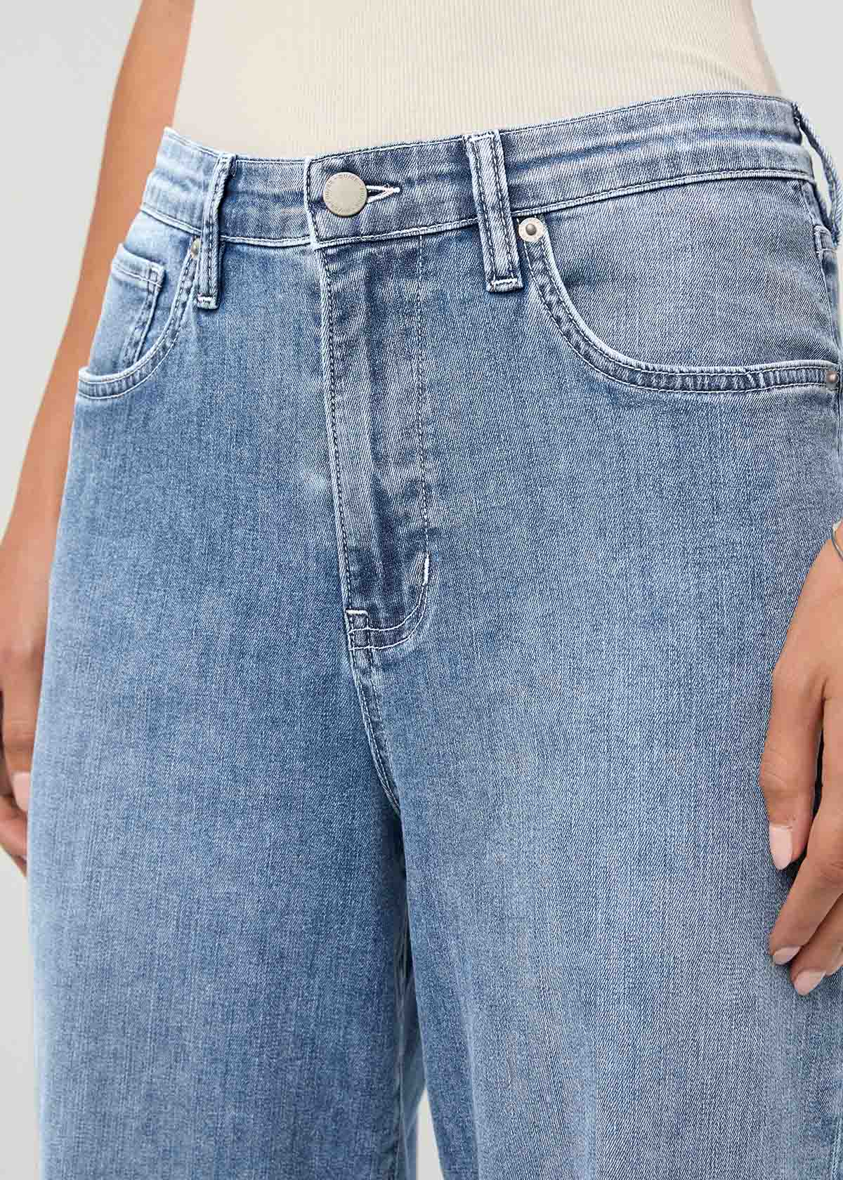 Performance Denim Lite High Rise Straight - Light Stone - Image 5