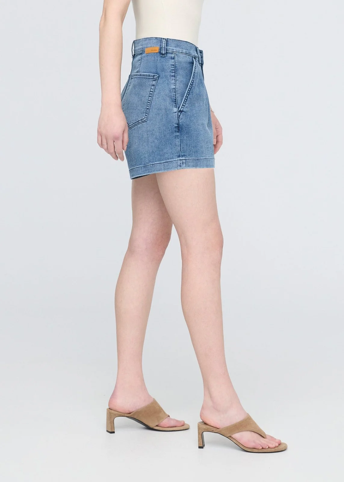 Performance Denim Lite Pleated Short - Slate Indigo - Image 3