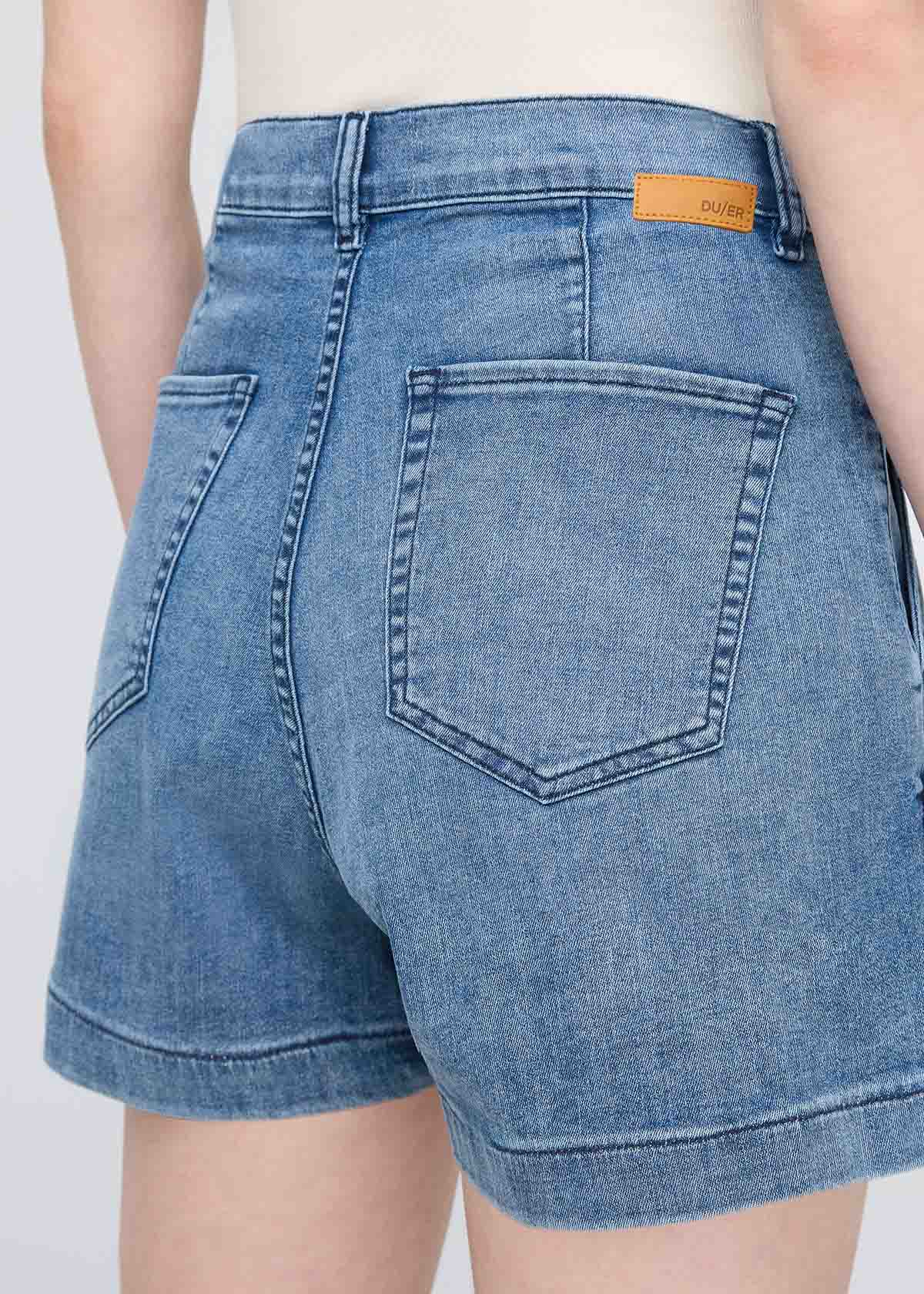 Performance Denim Lite Pleated Short - Slate Indigo - Image 6