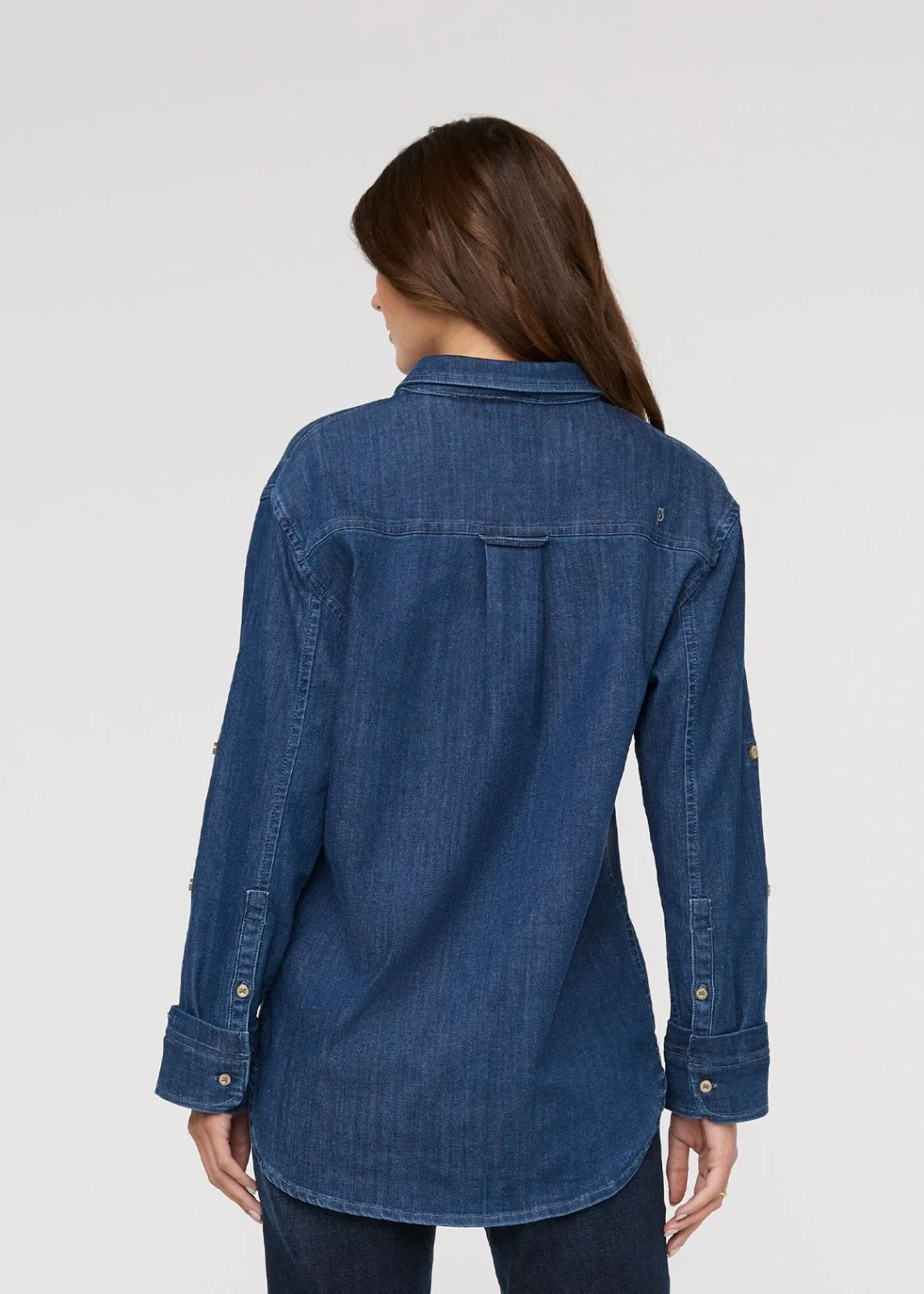 Performance Denim Lite Relaxed Button Down - Medium Stone - Image 4