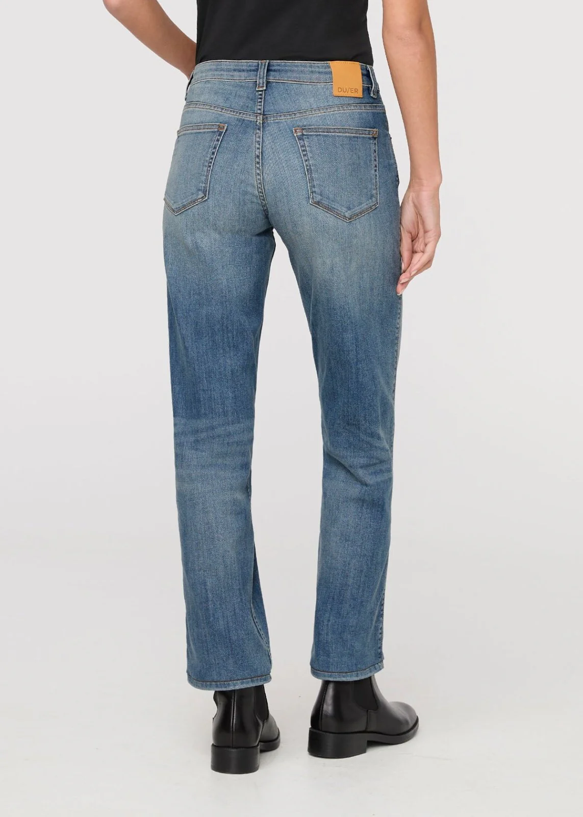 Performance Denim Mid Rise Straight - Blue Ash - Image 4