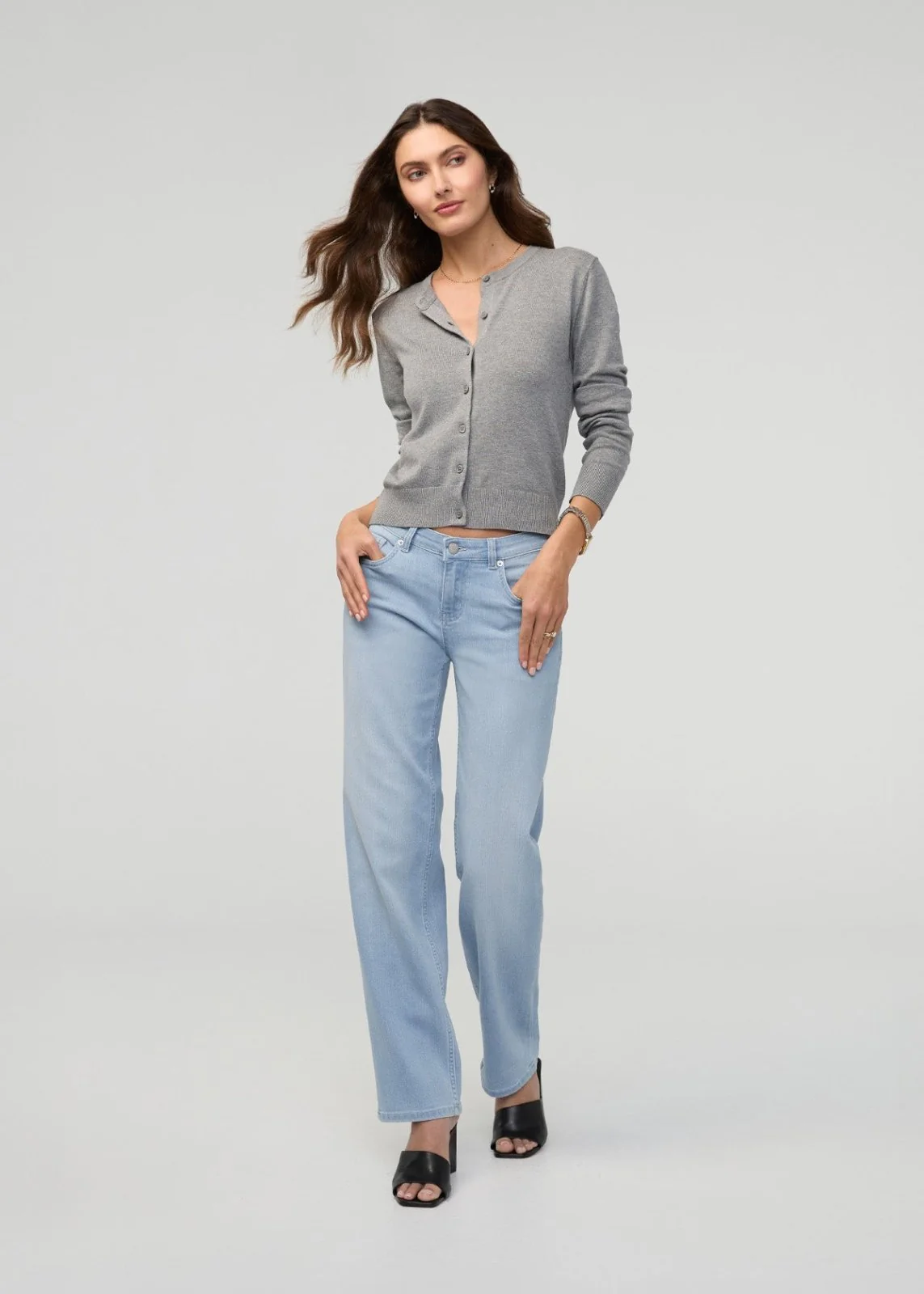 Performance Denim Mid Rise Straight - Desert Blue