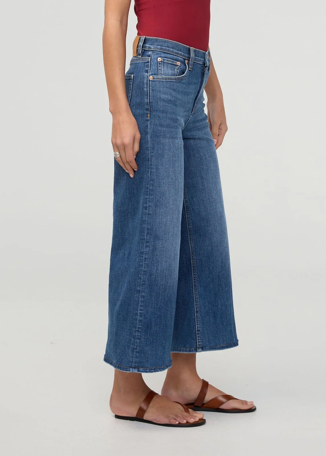 Performance Denim+ High Rise Wide Leg Crop - Swell - Image 3