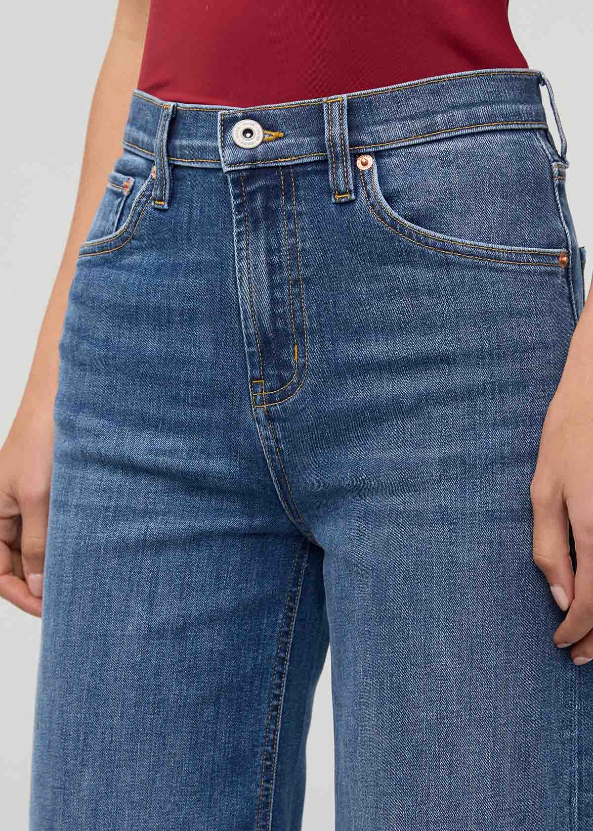 Performance Denim+ High Rise Wide Leg Crop - Swell - Image 5