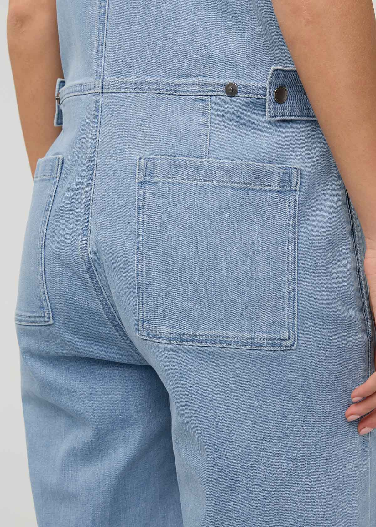 Performance Denim Short Sleeve Jumpsuit - Desert Blue - Image 6