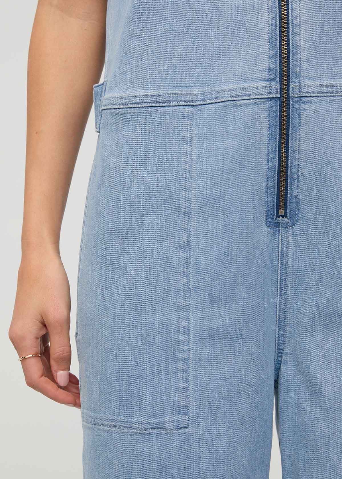 Performance Denim Short Sleeve Jumpsuit - Desert Blue - Image 7