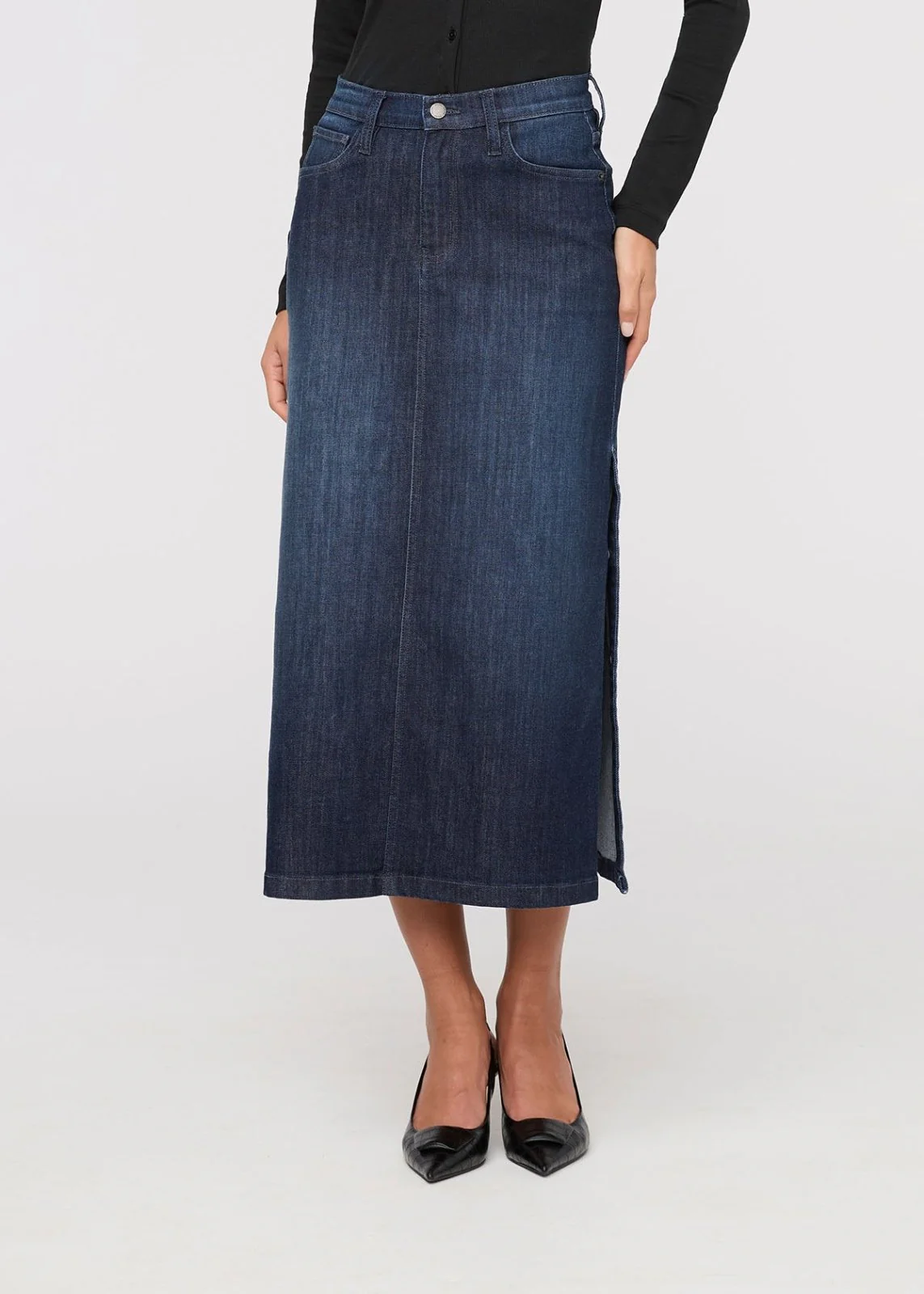 Performance Denim Slit Skirt - Image 2