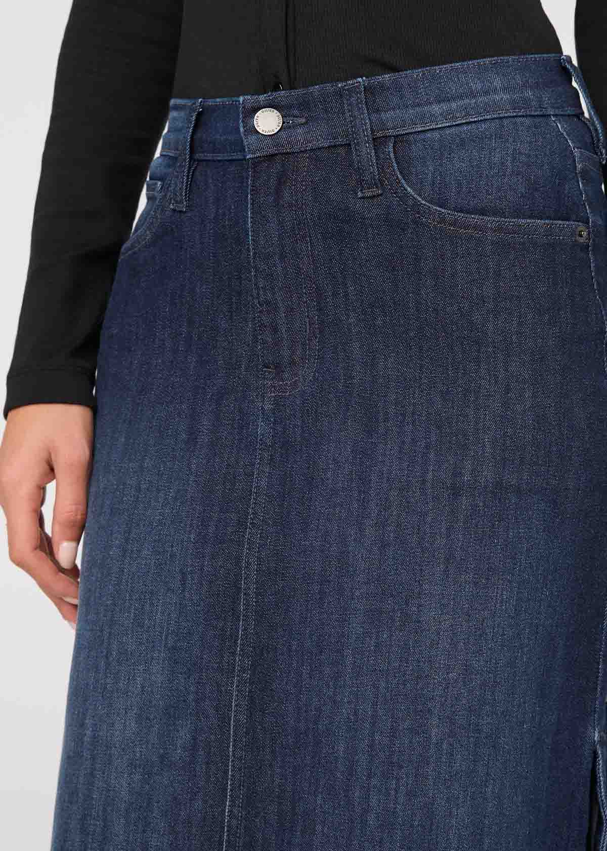 Performance Denim Slit Skirt - Dark Stone - Image 5