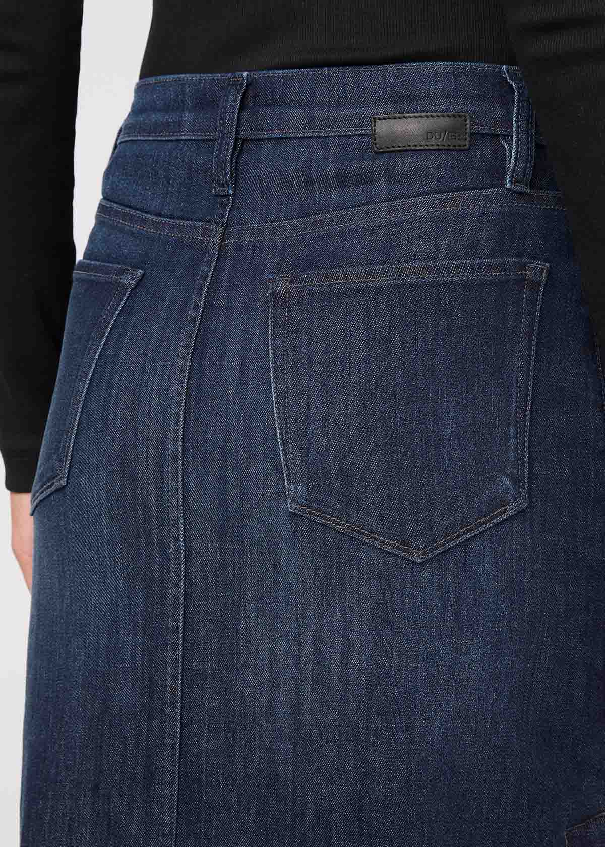 Performance Denim Slit Skirt - Dark Stone - Image 6