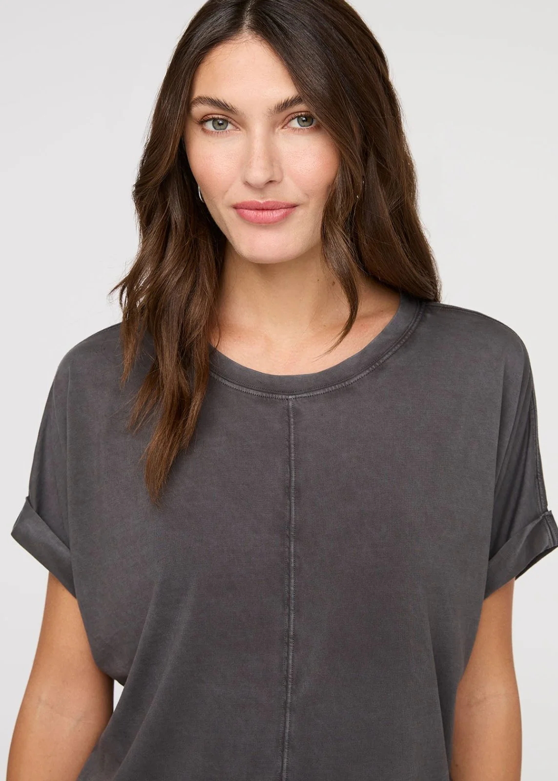 PurePima Dolman Tee - Washed Grey - Image 2