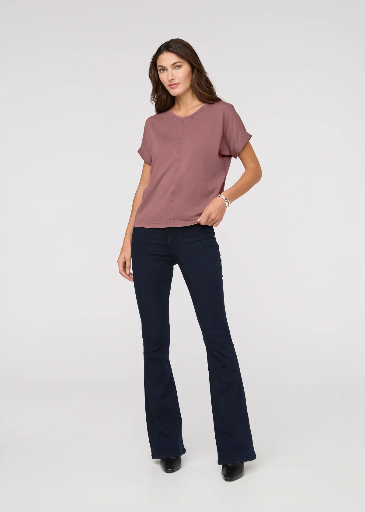 PurePima Dolman Tee - Washed Mauve - Image 2