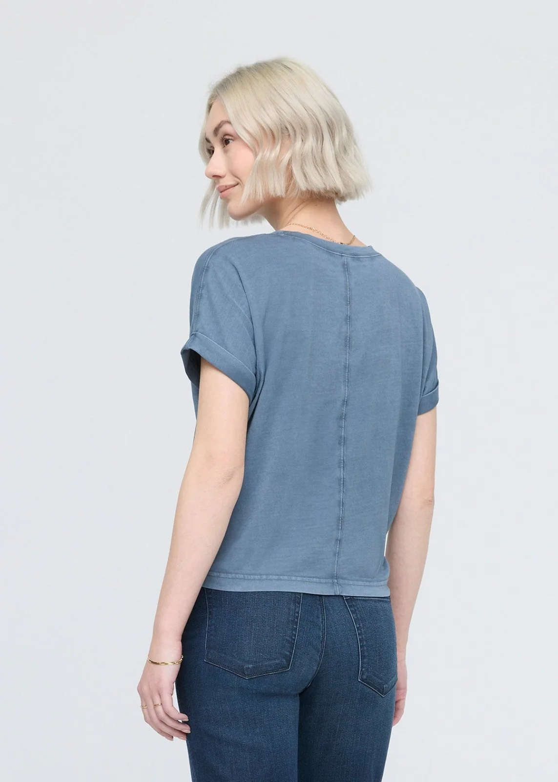 PurePima Dolman Tee - Washed Stone Blue - Image 3