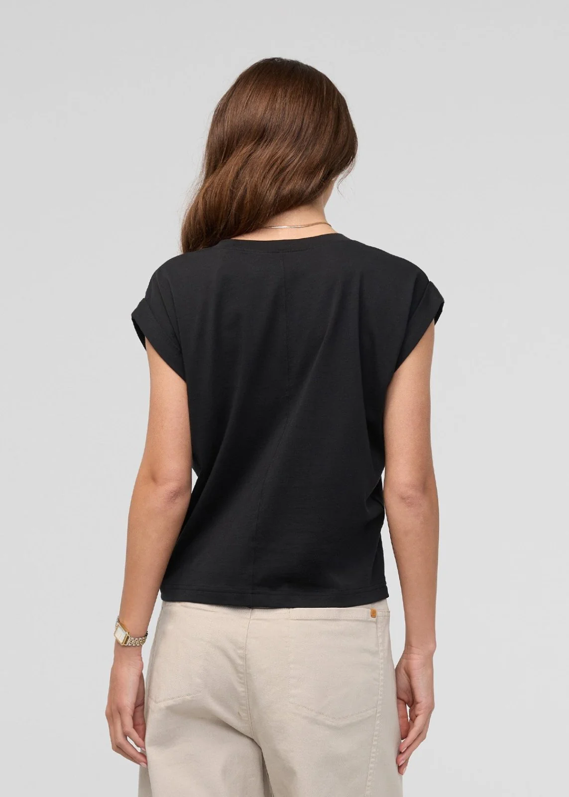 PurePima Dolman V-Neck - Black - Image 4