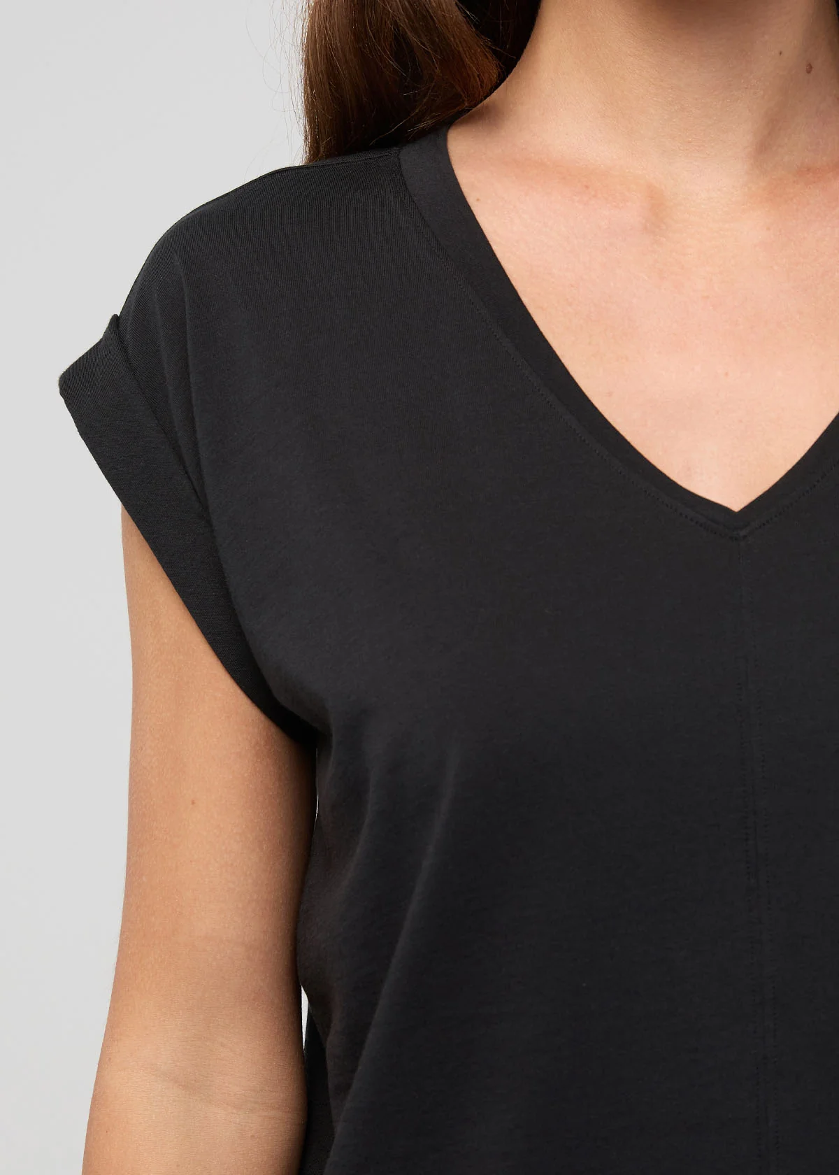 PurePima Dolman V-Neck - Black - Image 5